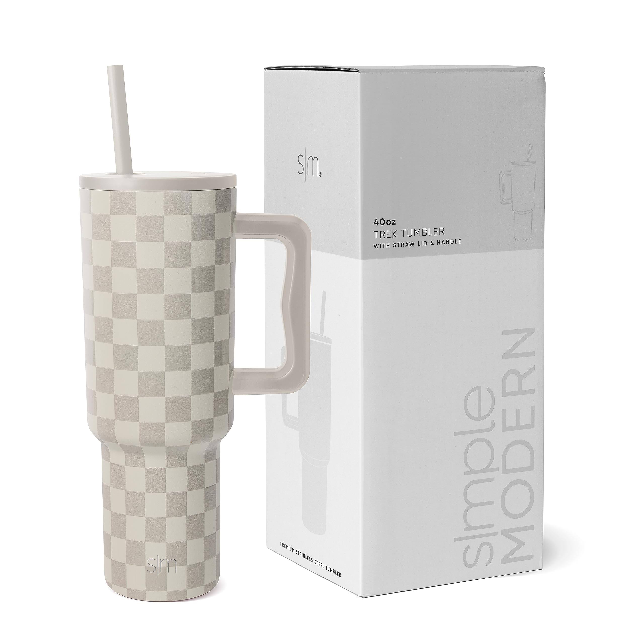 Simple Modern 40 oz Tumbler with Handle and Straw Lid | Insulated Cup Stainless Steel Water Bottle Stanley Fits Cupholders |Trek Collection