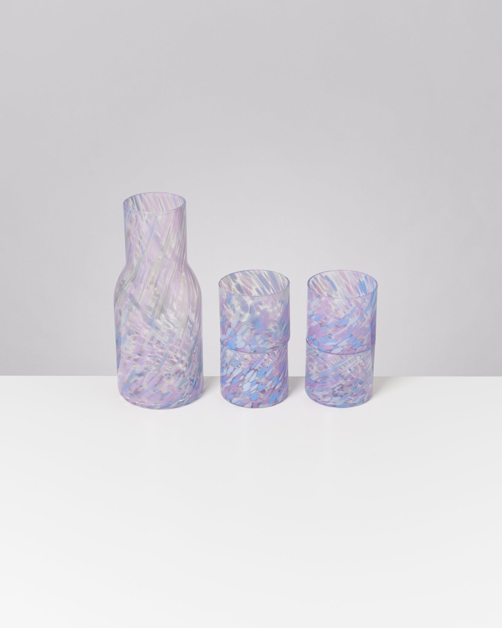 JOIA - SMALL GLASS DROPS BLUE PURPLE SET OF 5