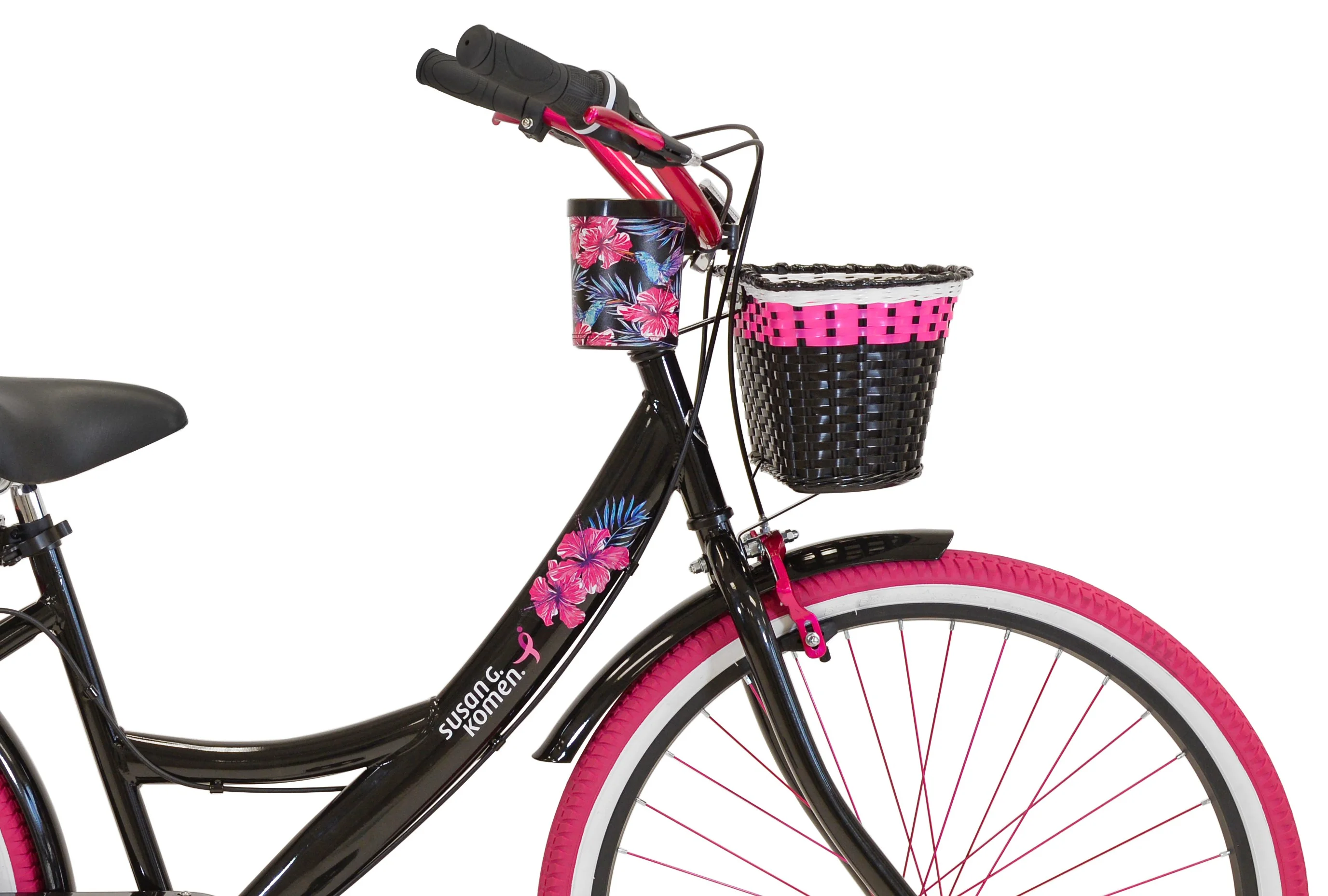 26" Cruiser Bike, Adult, Ages 12+, Black and Pink - Image 6