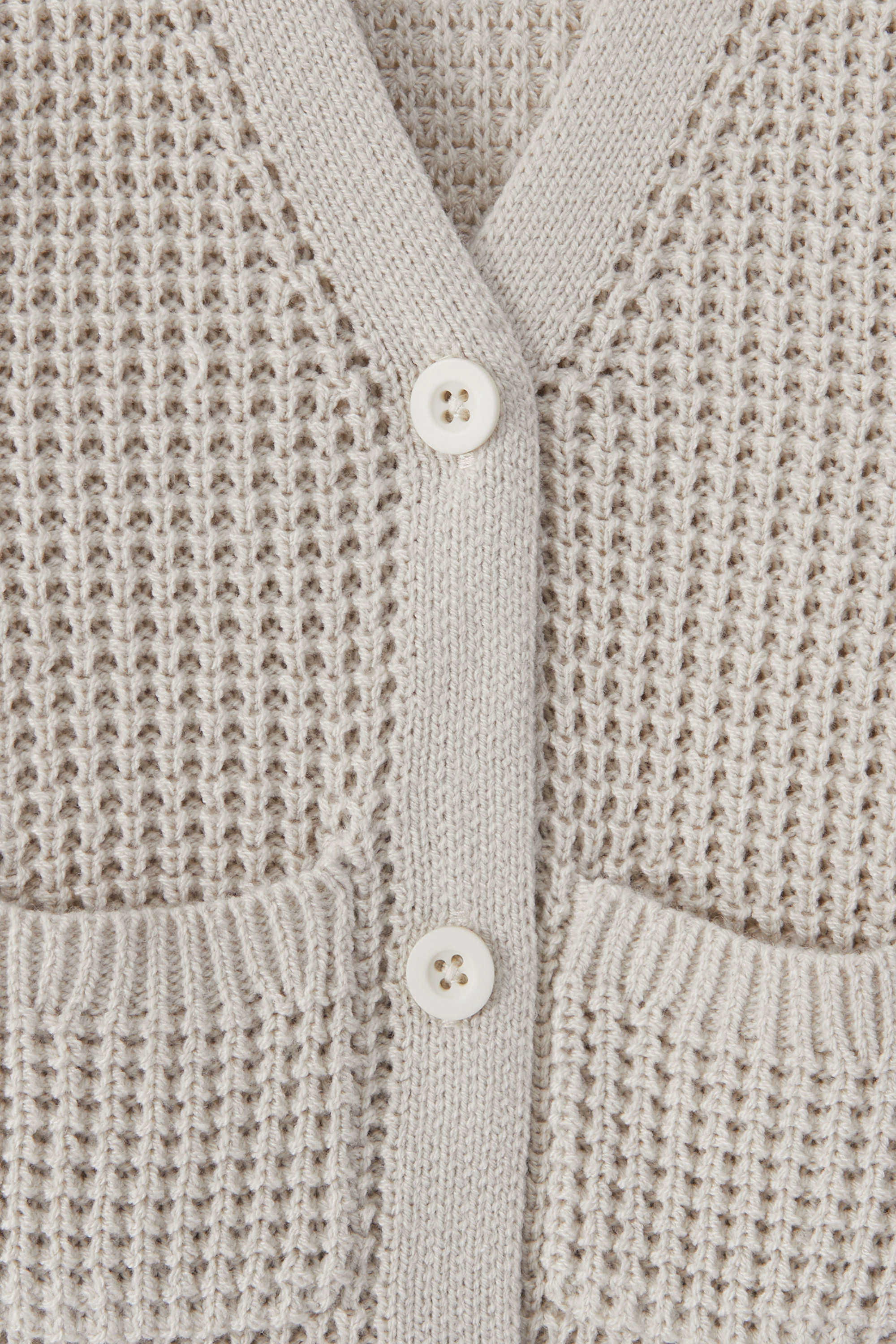 Chunky Knit Waffle Cardigan in Oat