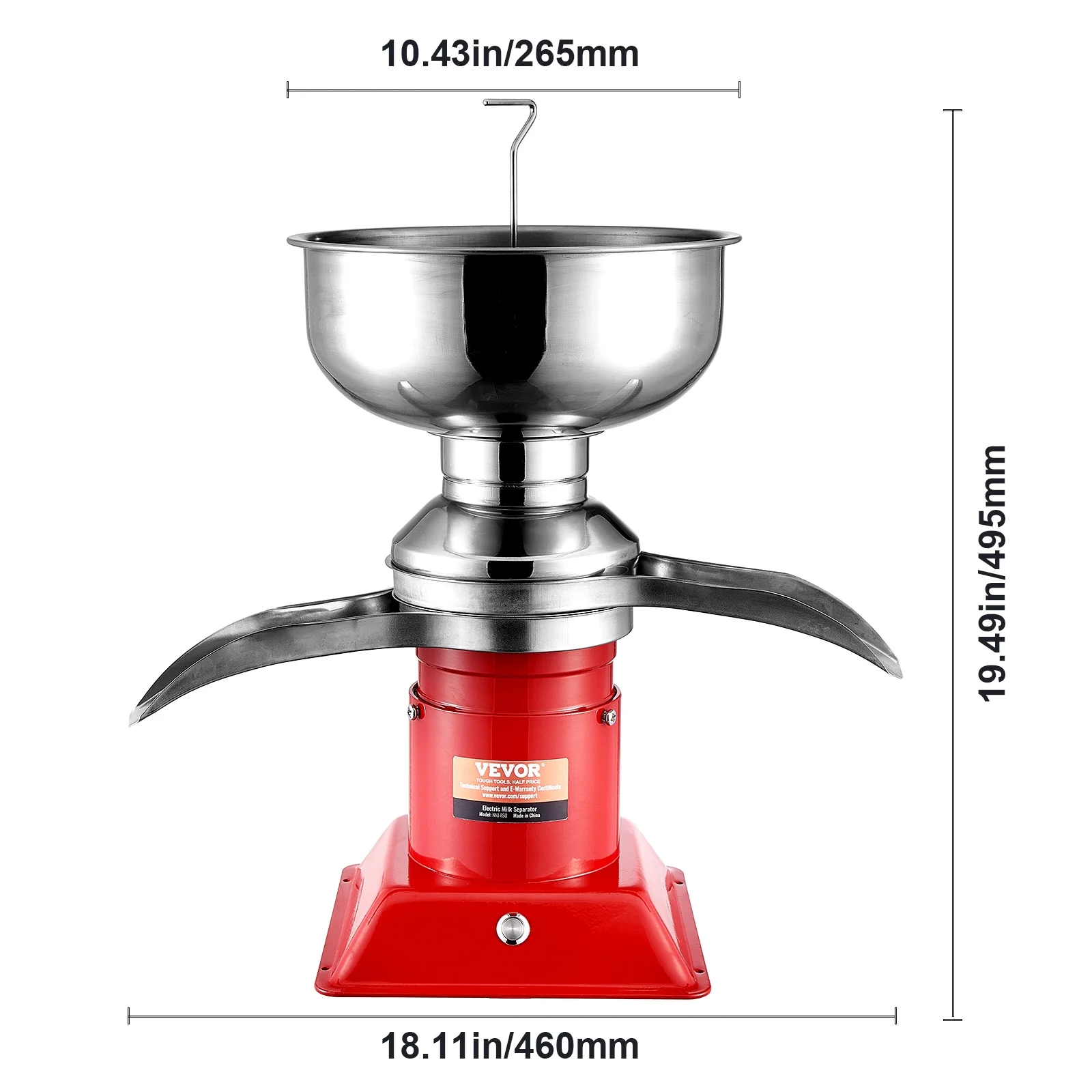 Milk Cream Centrifugal Separator Electric Cream Separator 100L/H 100-240V - Image 4