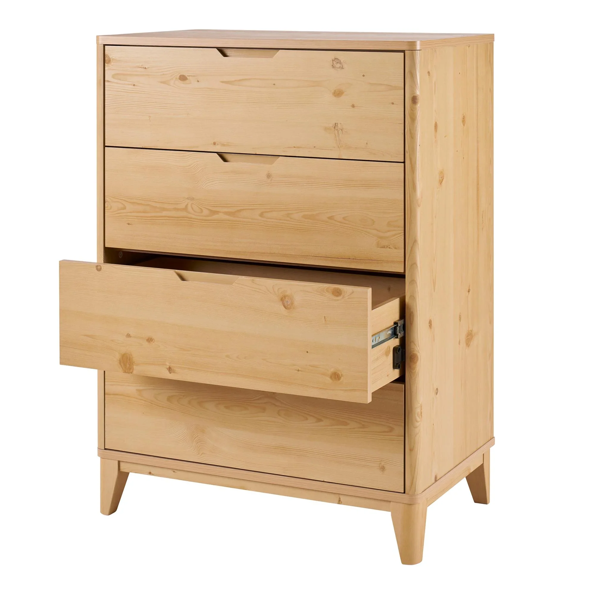 Better Homes & Gardens Leighton 4 Drawer Dresser, White and Natural