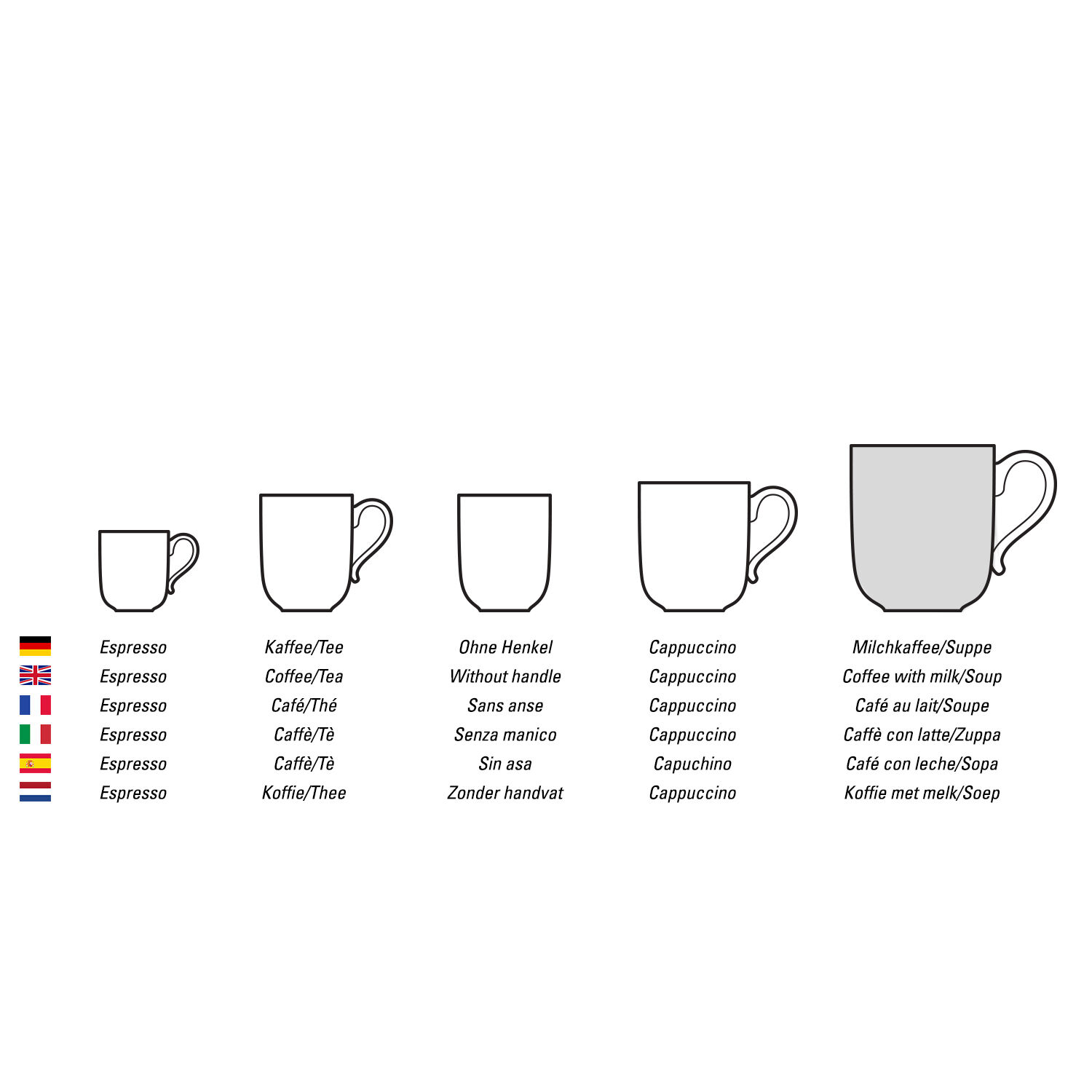 Design Naif Cappuccino cup - Multi-colored, 12.6 oz, Premium Porcelain