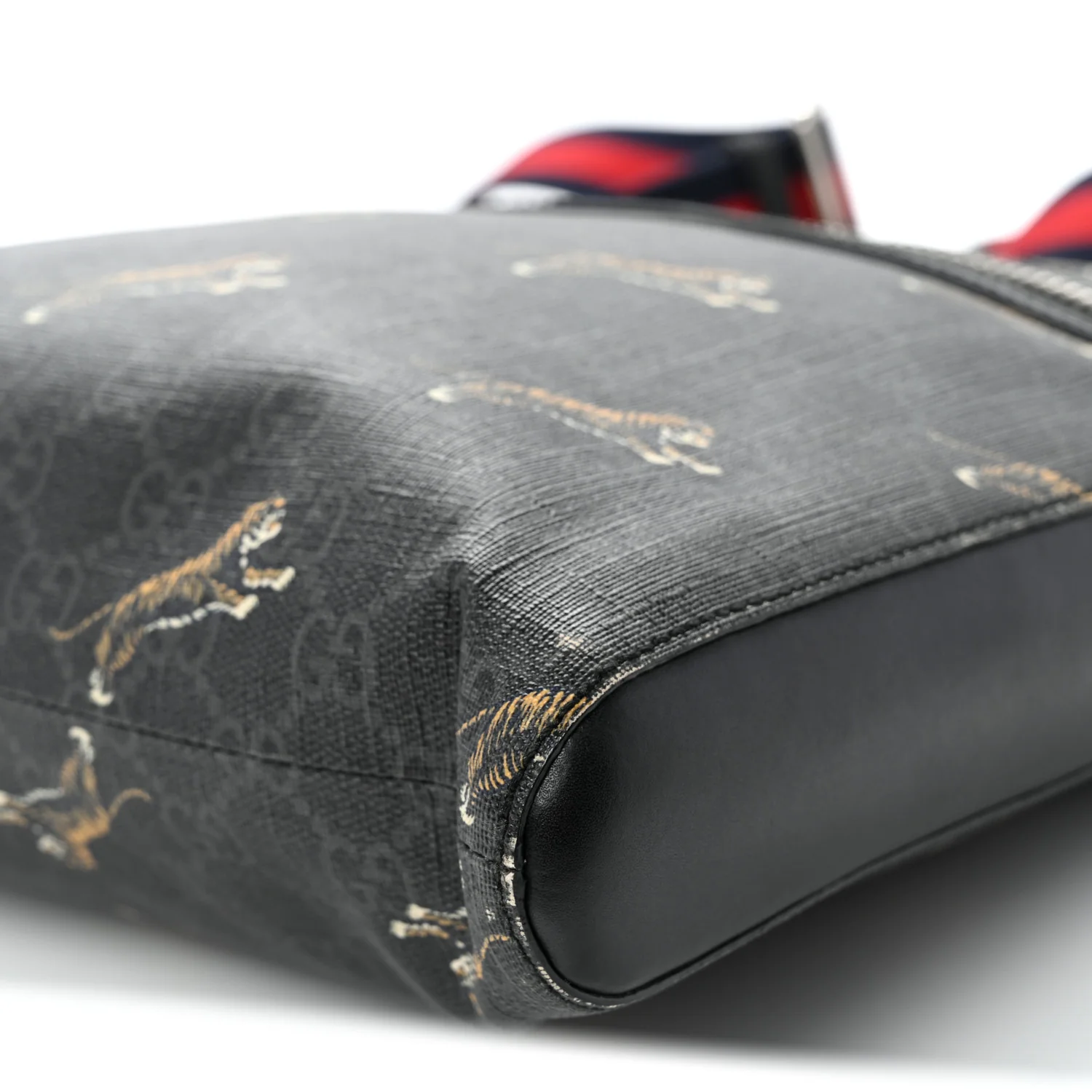 GG Supreme Monogram Tigers Web Messenger Bag Black Multicolor