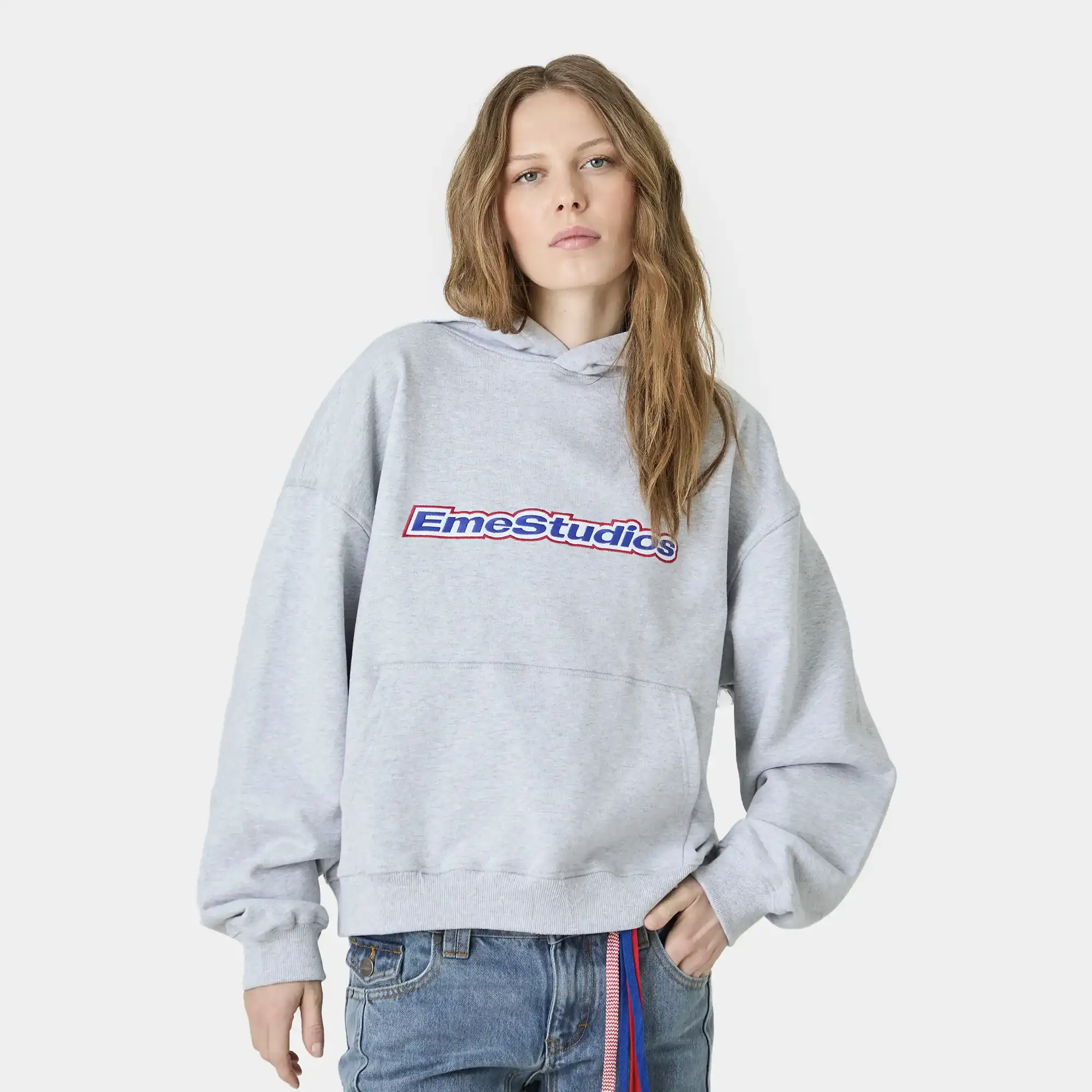 Box Heather Grey Oversized Hoodie