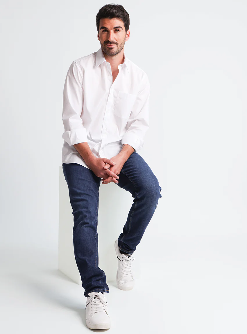 Chemise homme  classique en coton blanc