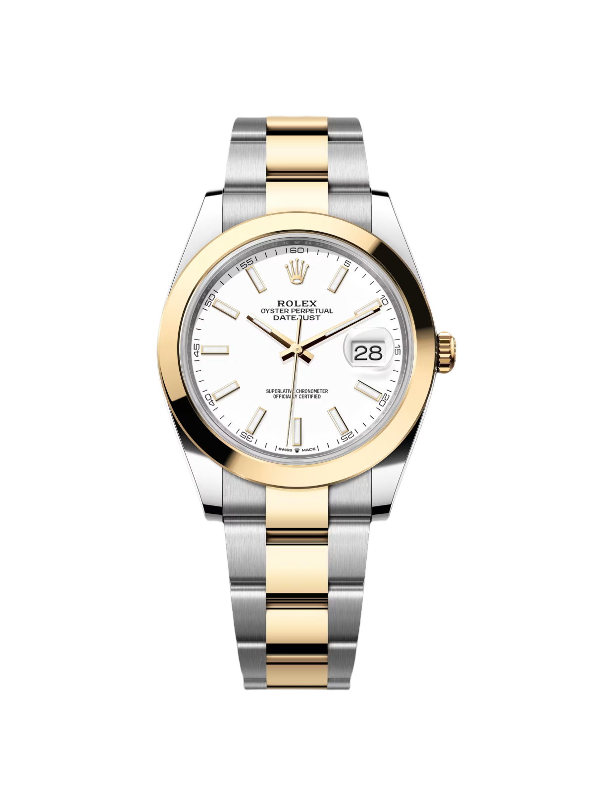 【Super Clone】RLX Datejust 41mm 126303 White Index Oyster Steel and Yellow Gold Mens Watch