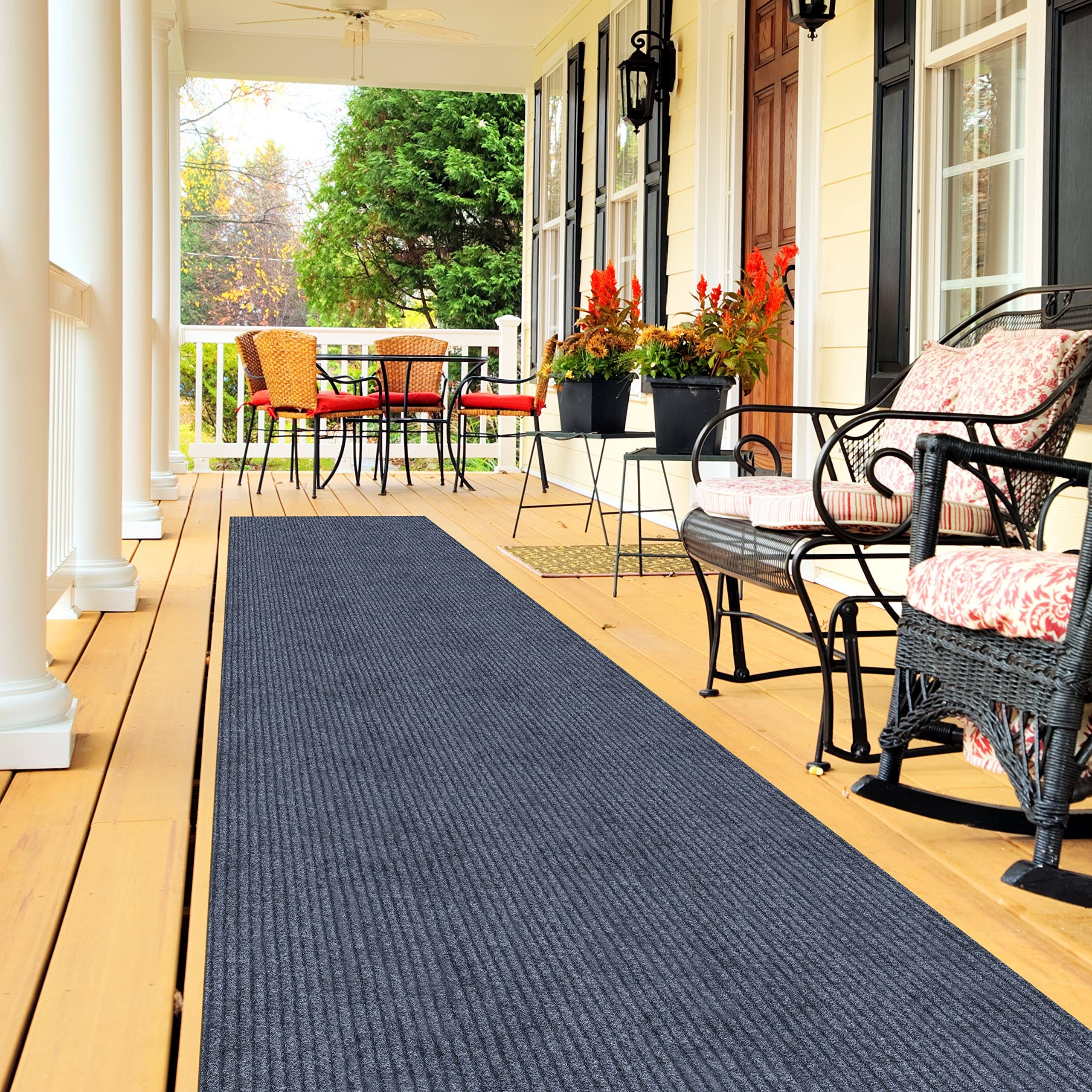 Ottomanson Extra Long Hallway Runner Waterproof Non-Slip 3x11 Indoor/Outdoor Utility Rug, 2'7