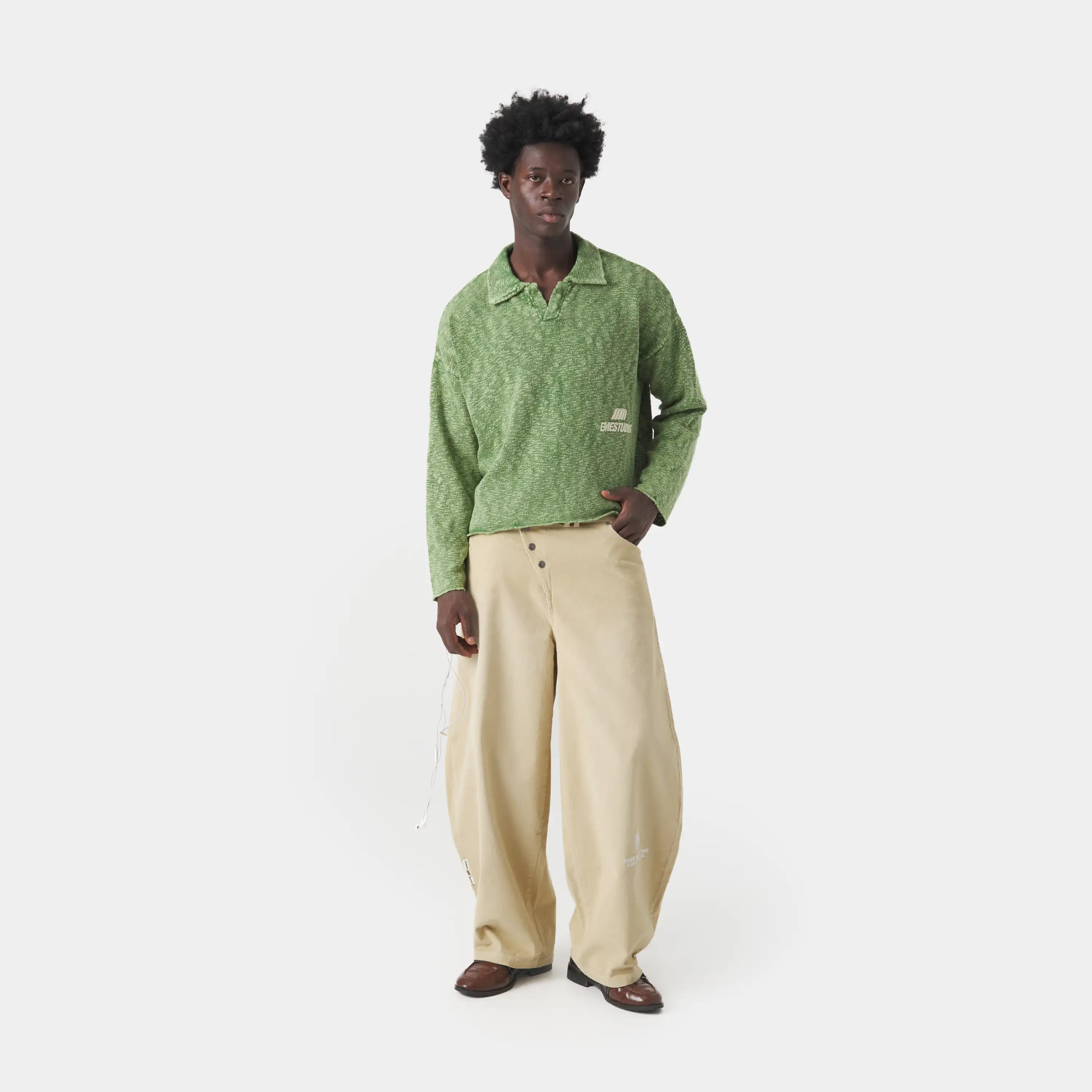 Kiff Bottle Distressed Knit Polo