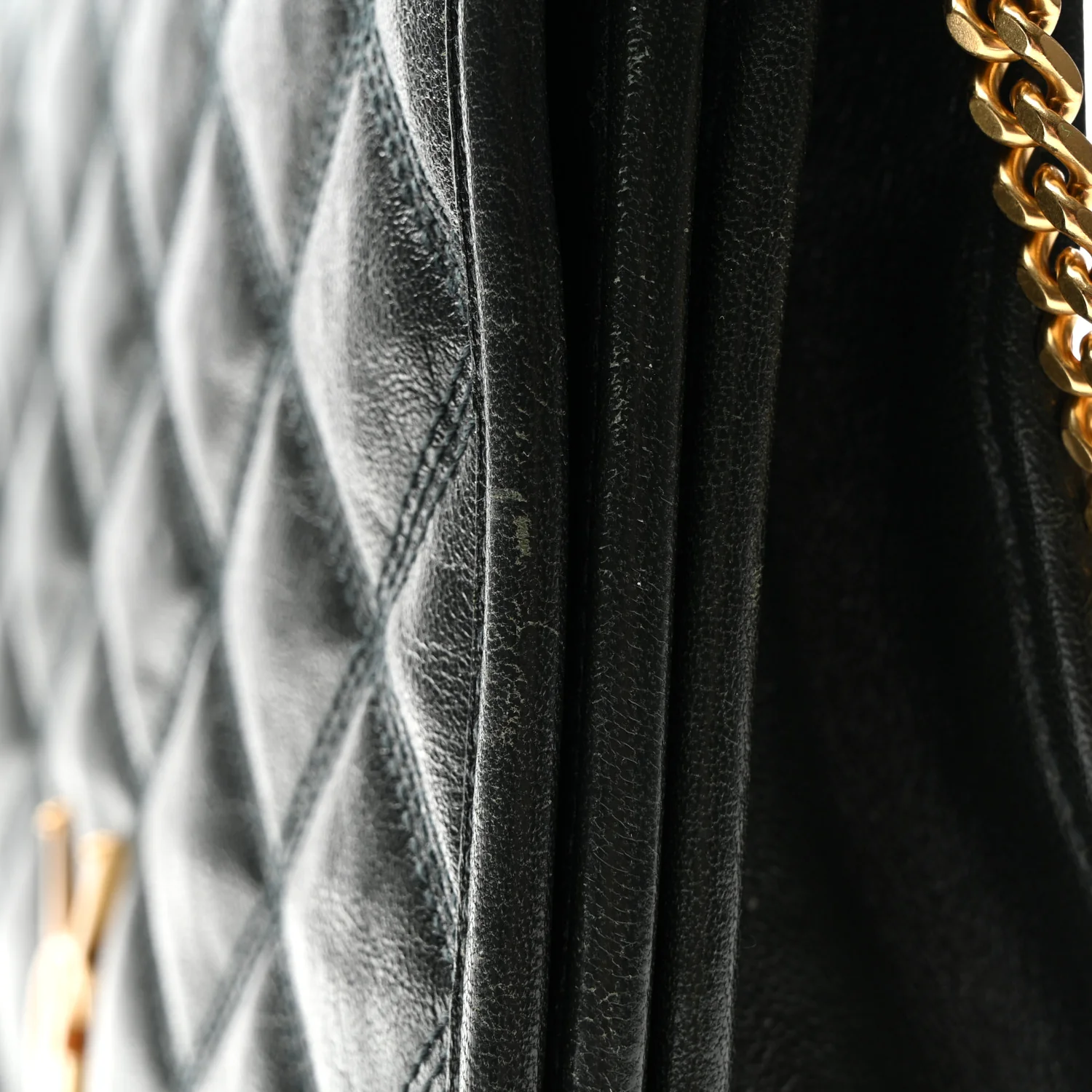 Lambskin Quilted Mini Becky Chain Bag Vert Fonce