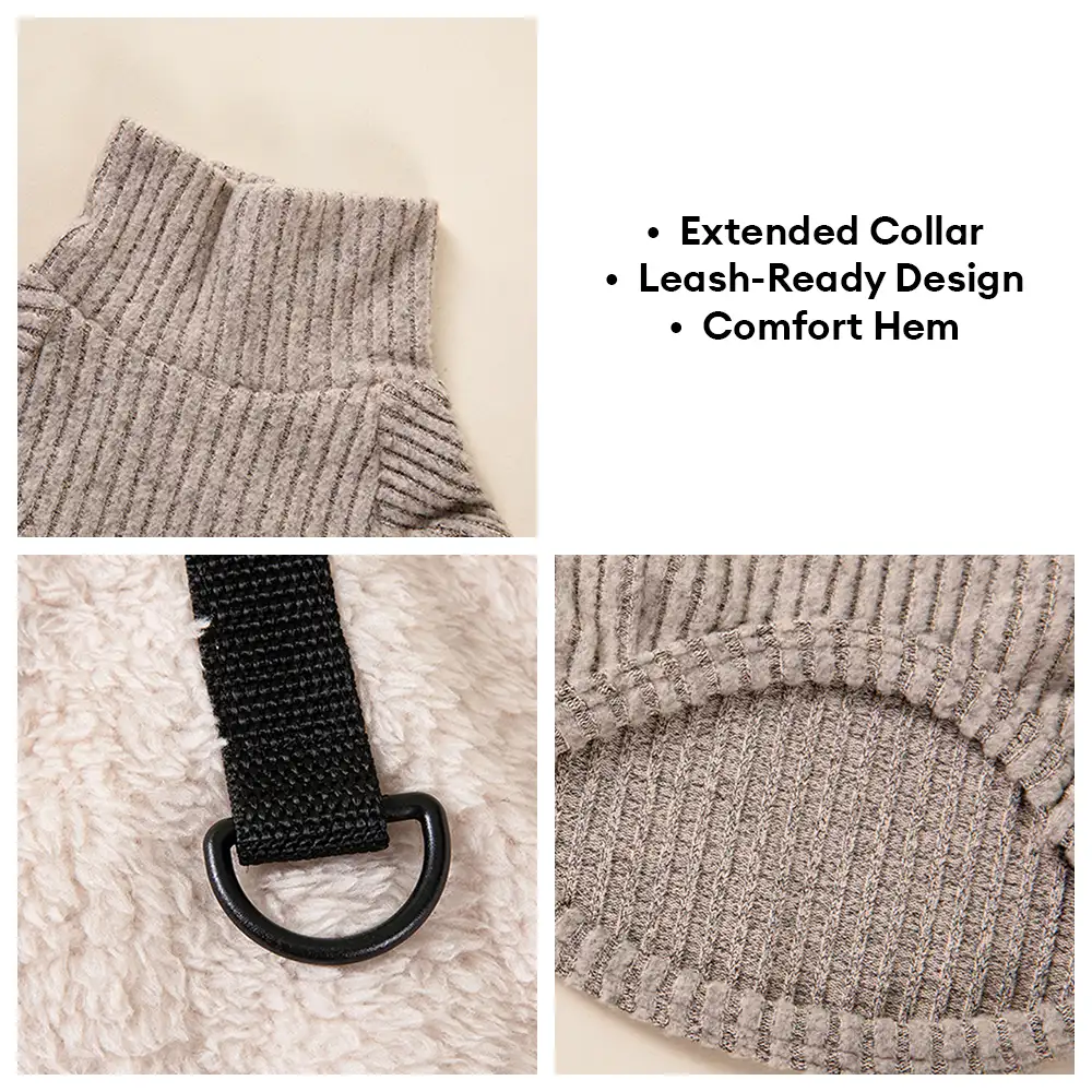Plush Coat & Matching Turtleneck Sweater Two-Piece Dog Outfit Set