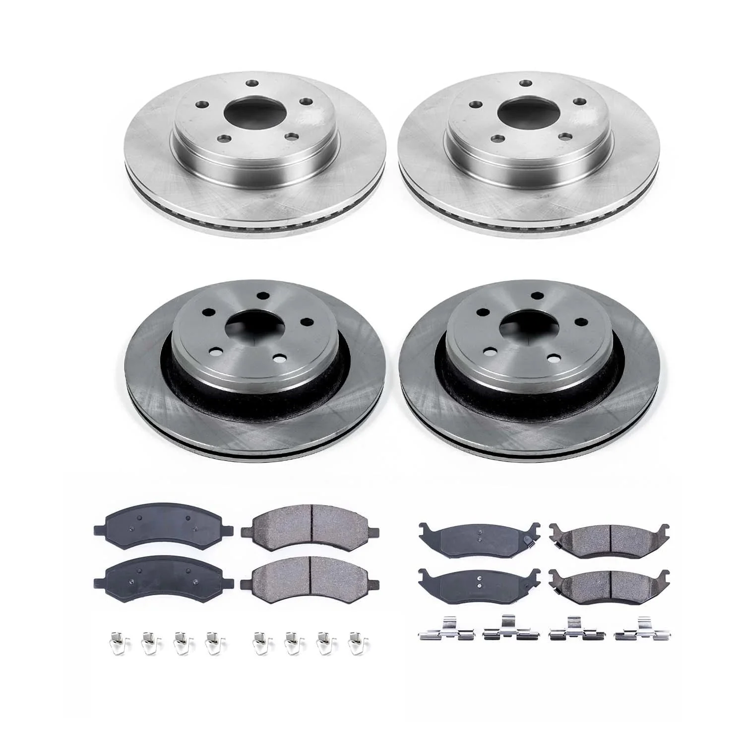 Ultimate Brakes Front and Rear Semi - Metallic Brake Pad and Rotor Kit with Hardware WM81489