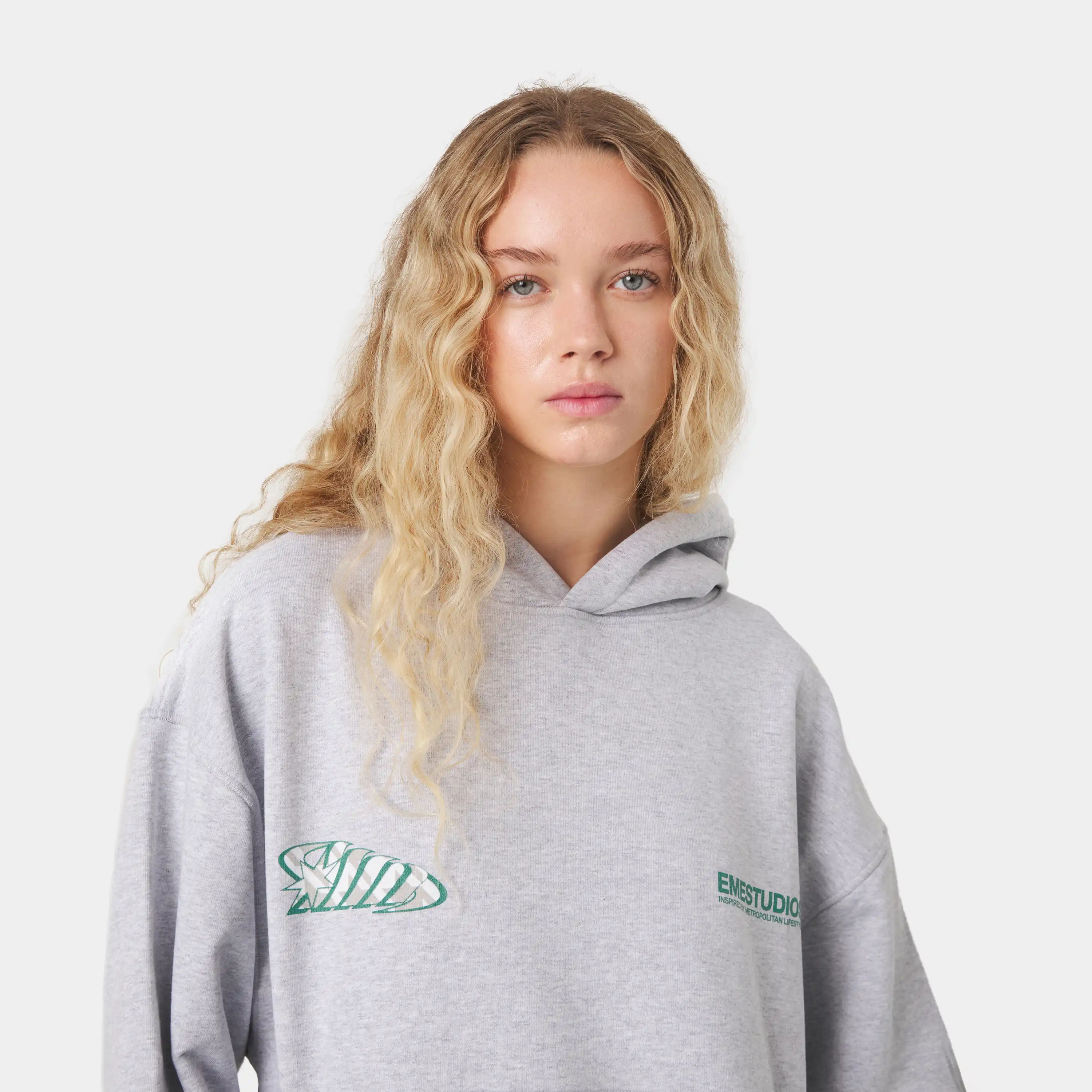 Claurev Grey Oversized Hoodie