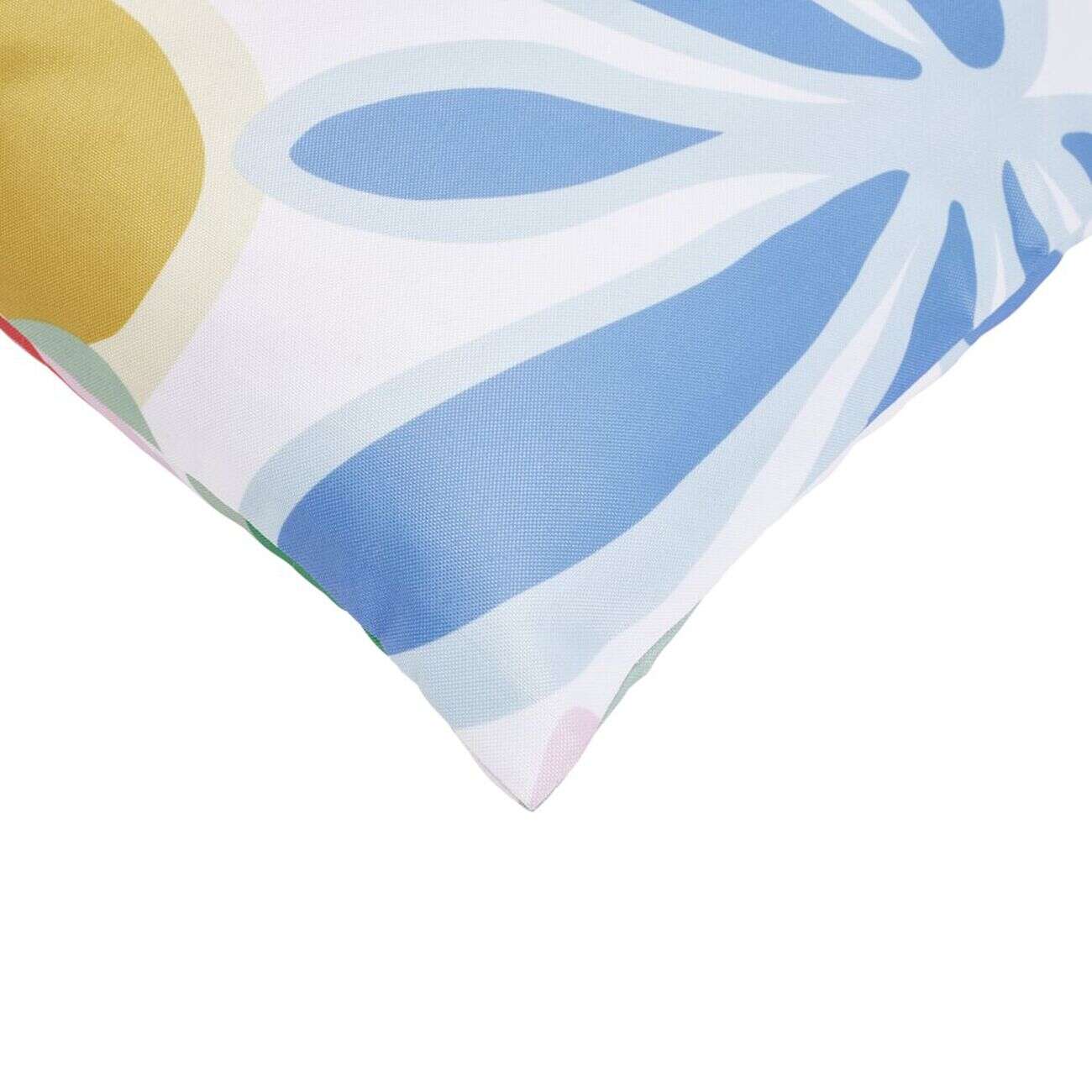 Coussin de jardin rectangulaire feuillage coloré et blanc 30x50cm