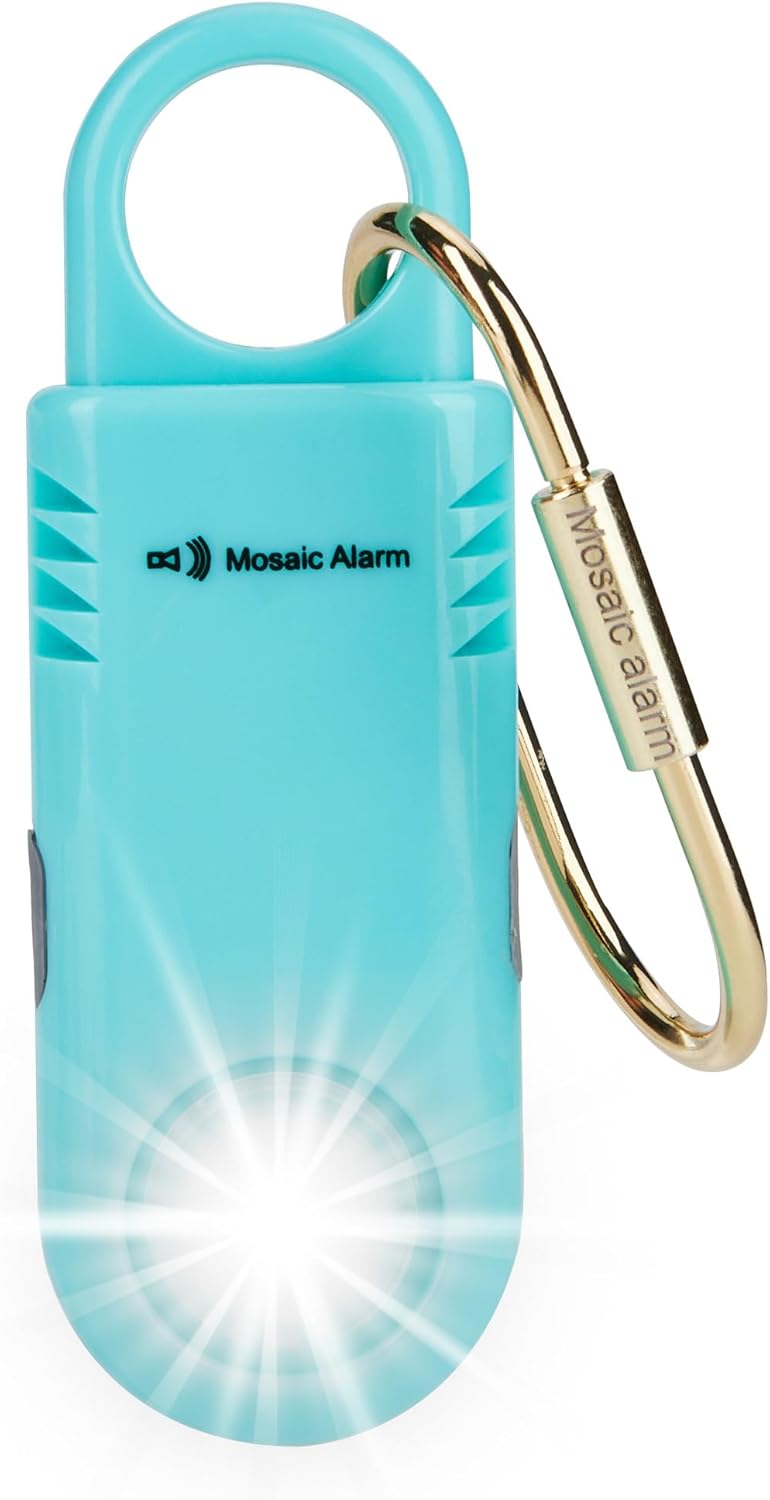 135dB Rechargeable Personal Safety Alarm Built-in Ultra-Bright Flashlight Non Slip Grip Keychain Emergency SOS Siren for Women, Students, Night Runner. Loud Sound Hiking Bear Alerts with Hook. Pink