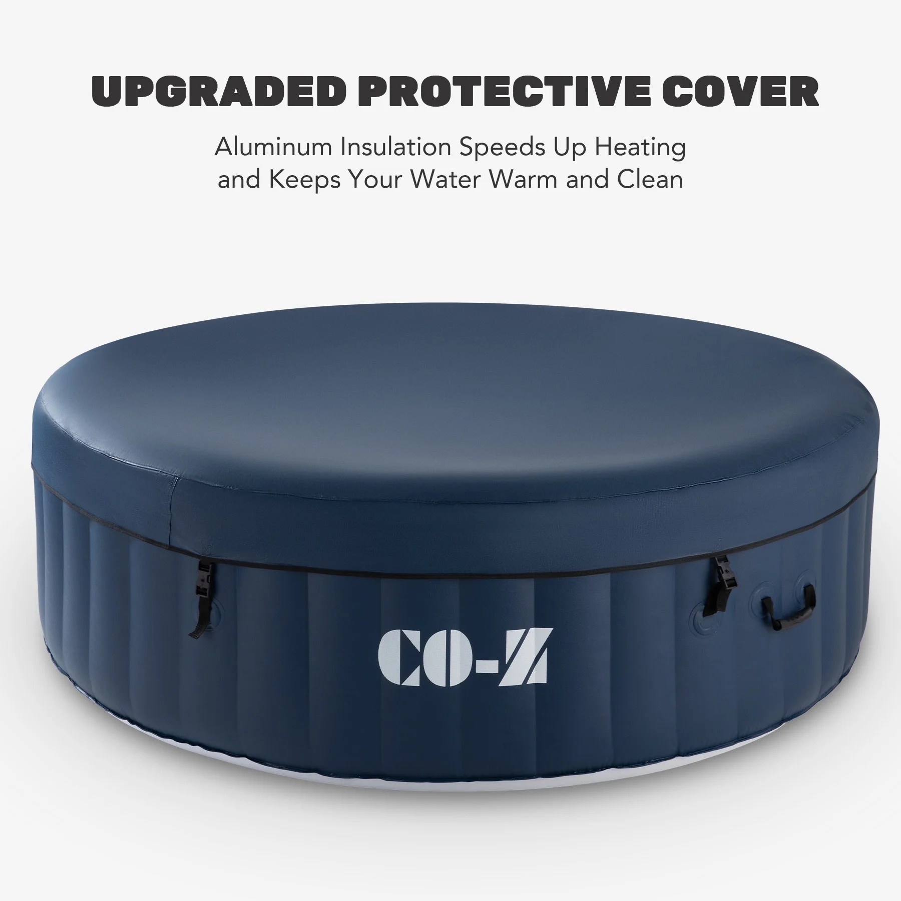 CO - Z Luxury Inflatable Hot Tub, 2 - 4 Adults, PVC, 120 Jets, Blue, 49 lb