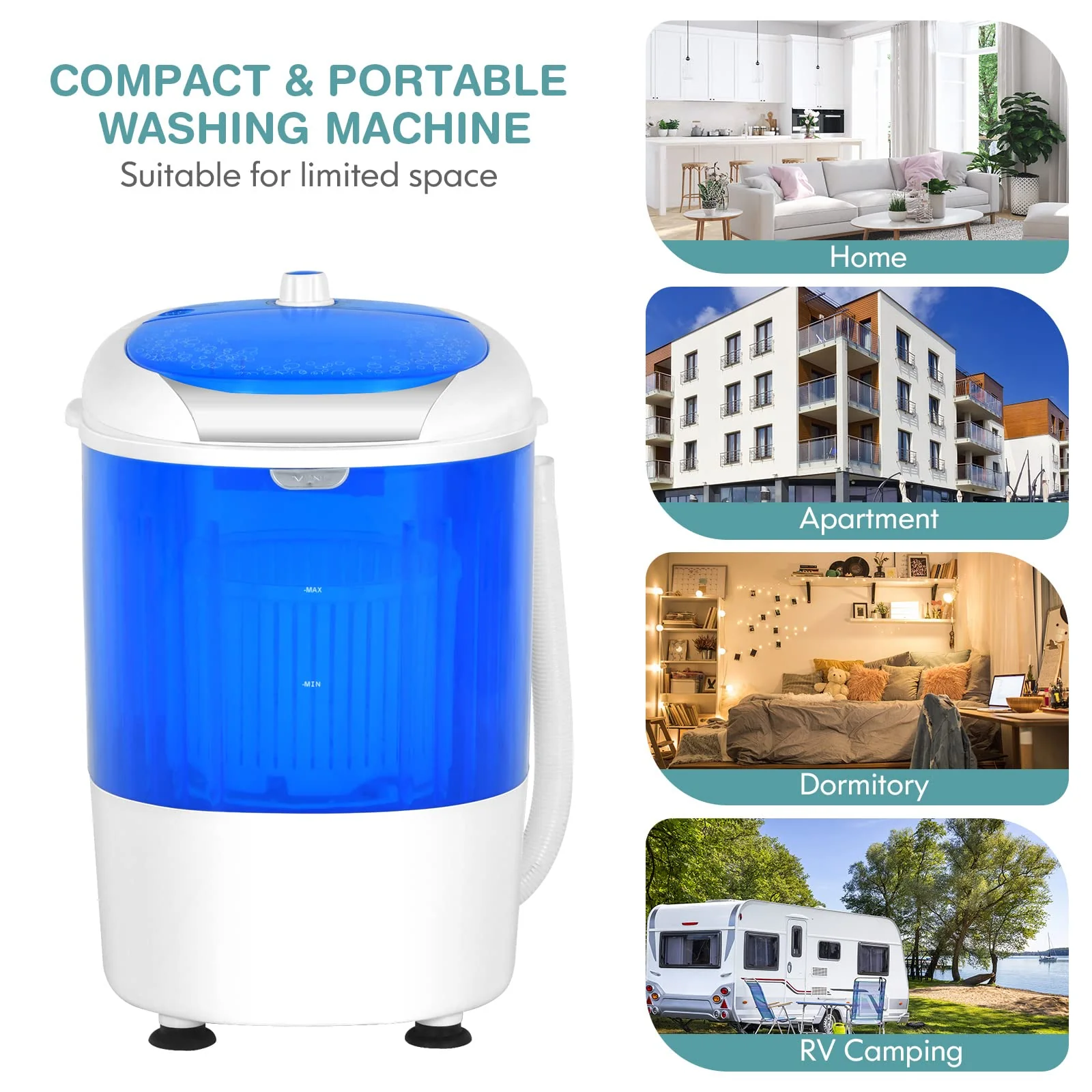 Giantex Compact Mini Washer and Spinner Combo. 5.5lbs Capacity