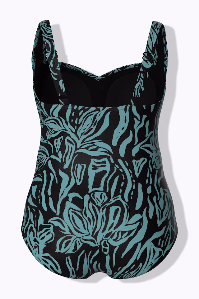 Iris Print Ruched One Piece Swimsuit