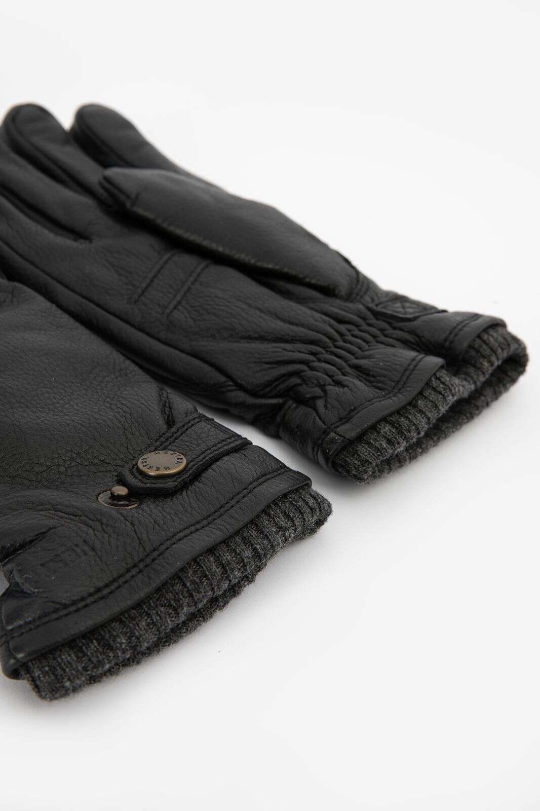 Hestra zwarte handschoenen leer