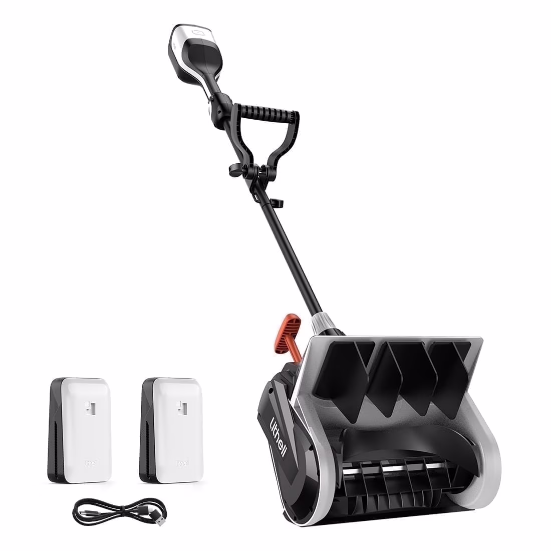U20 Cordless Snow Shovel, 20V 13-inch Battery Powered Snow Thrower, Battery Snow Blower with Brushless Motor, with 2*2.5Ah Li-ion Battery