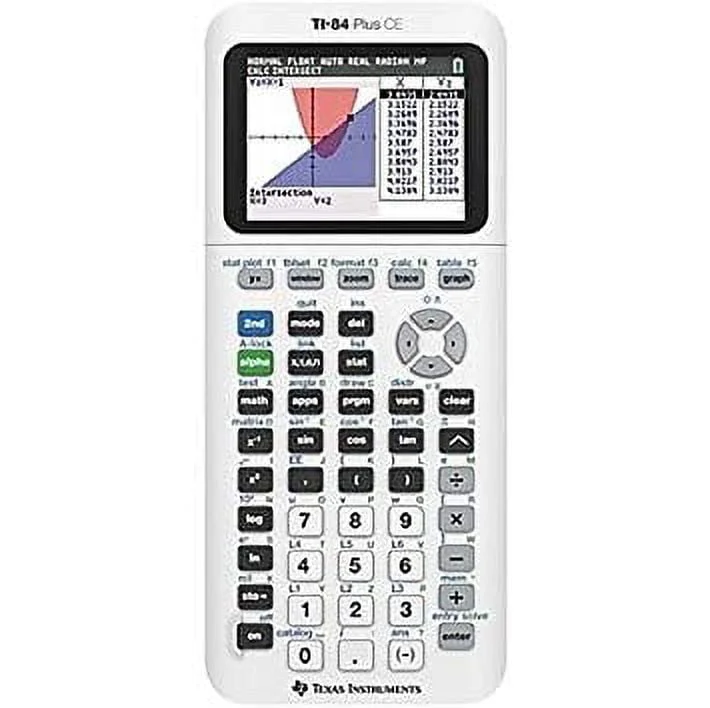 Texas Instruments TI - 84 Plus CE Graphing Calculator, White