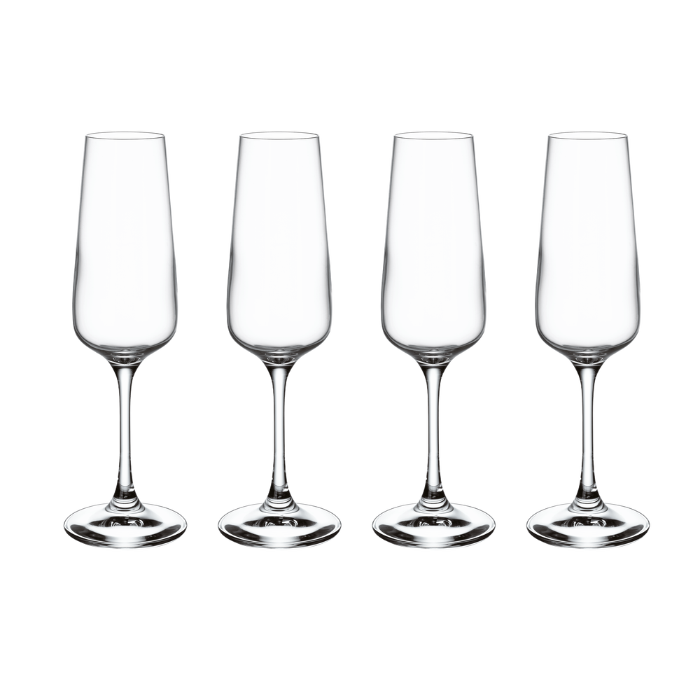 Ovid Champagne glass - Clear, 4.1 oz, crystal glass