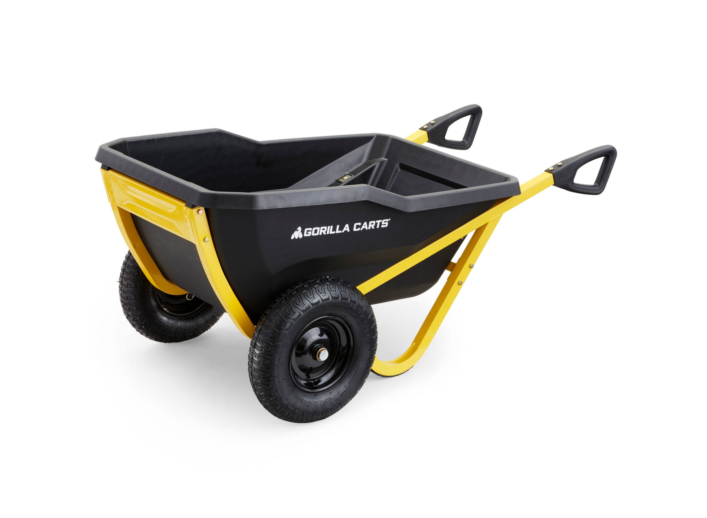 Gorilla Carts Evolution Cart 10 Cu. ft. Utility Yard Cart with 600 lbs. Weight Limit, Push/Pull Design and Impact Resistant Poly Tub | GCR-10P