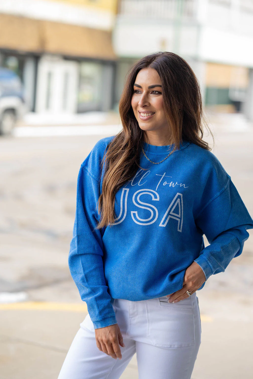 Small Town USA Ribbed Graphic Crewneck