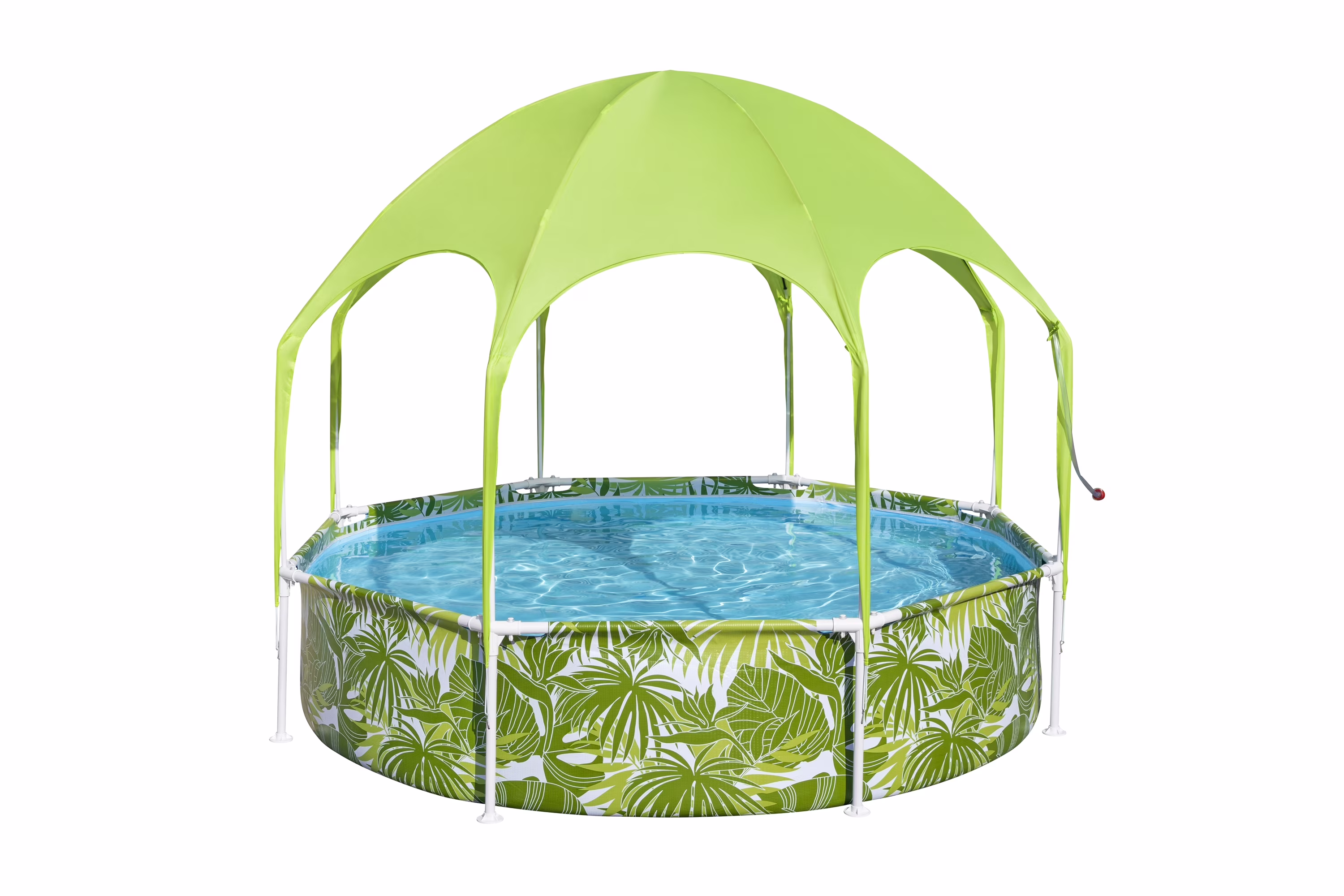 H2OGO 8 Ft. x 20 In. Round Above Ground Pool Set with Pool Shade