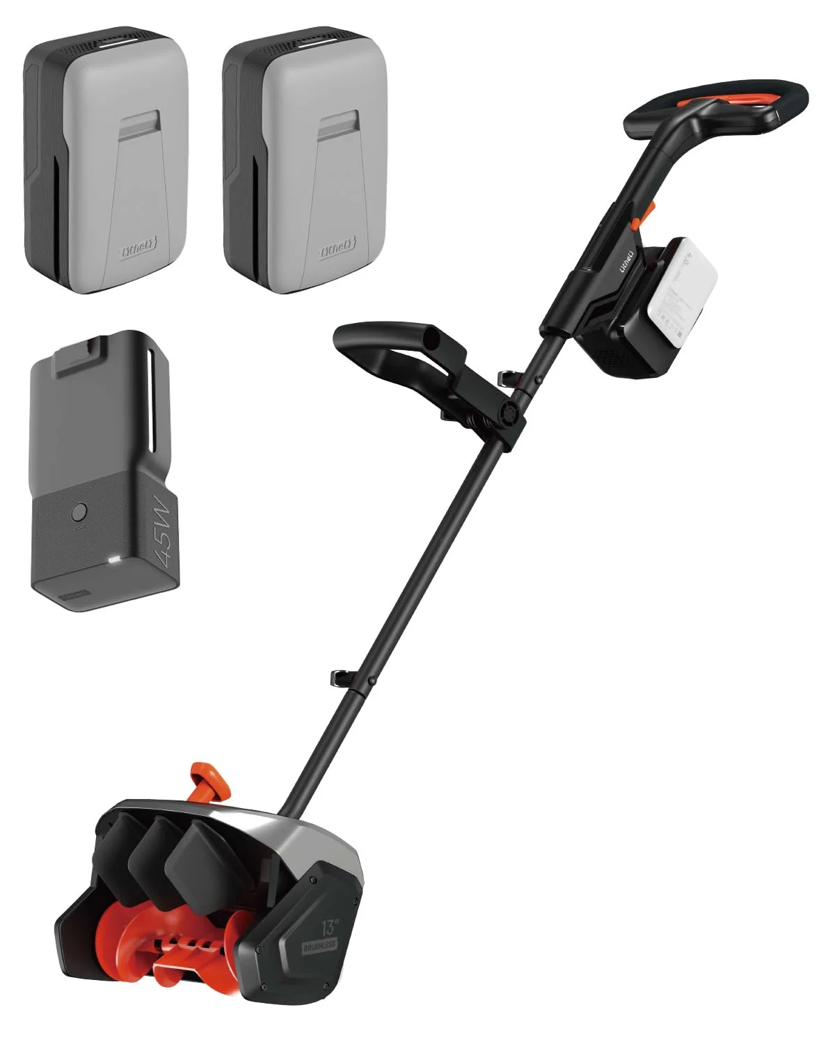 Litheli 13" Electric Snow Shovel, Cordless Brushless, 360° Full Loop Handle