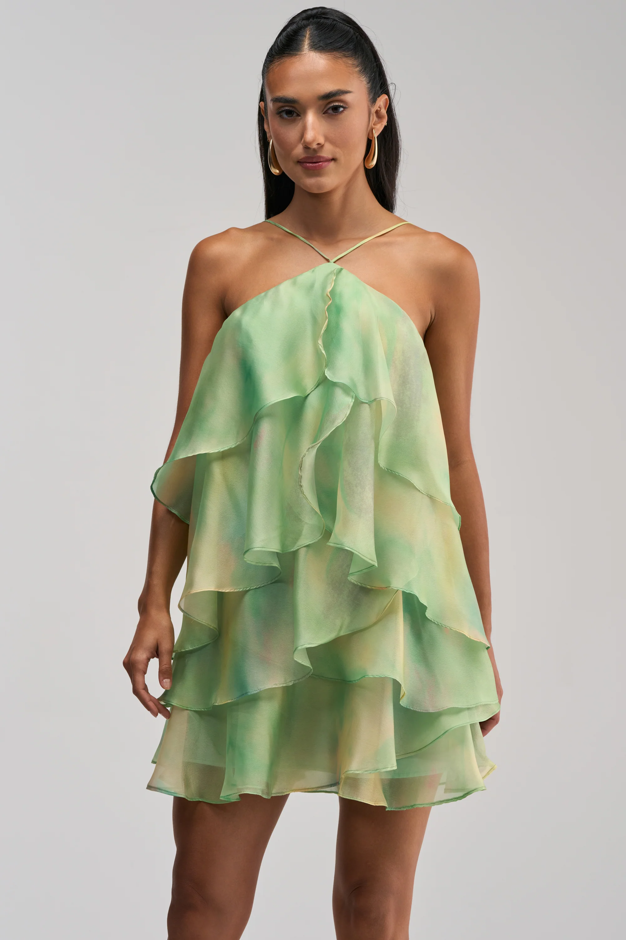 SHINE BRIGHTER BABY MINI DRESS IN GREEN - Akira Store