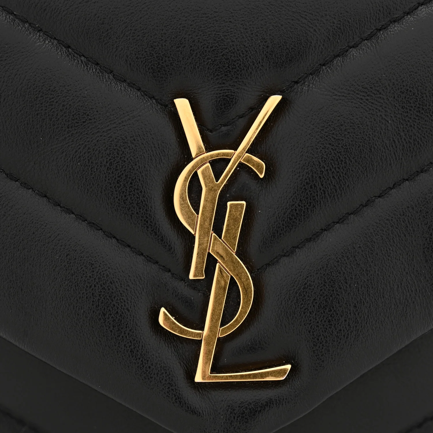 Calfskin Y Quilted Monogram Toy Loulou Crossbody Bag Black