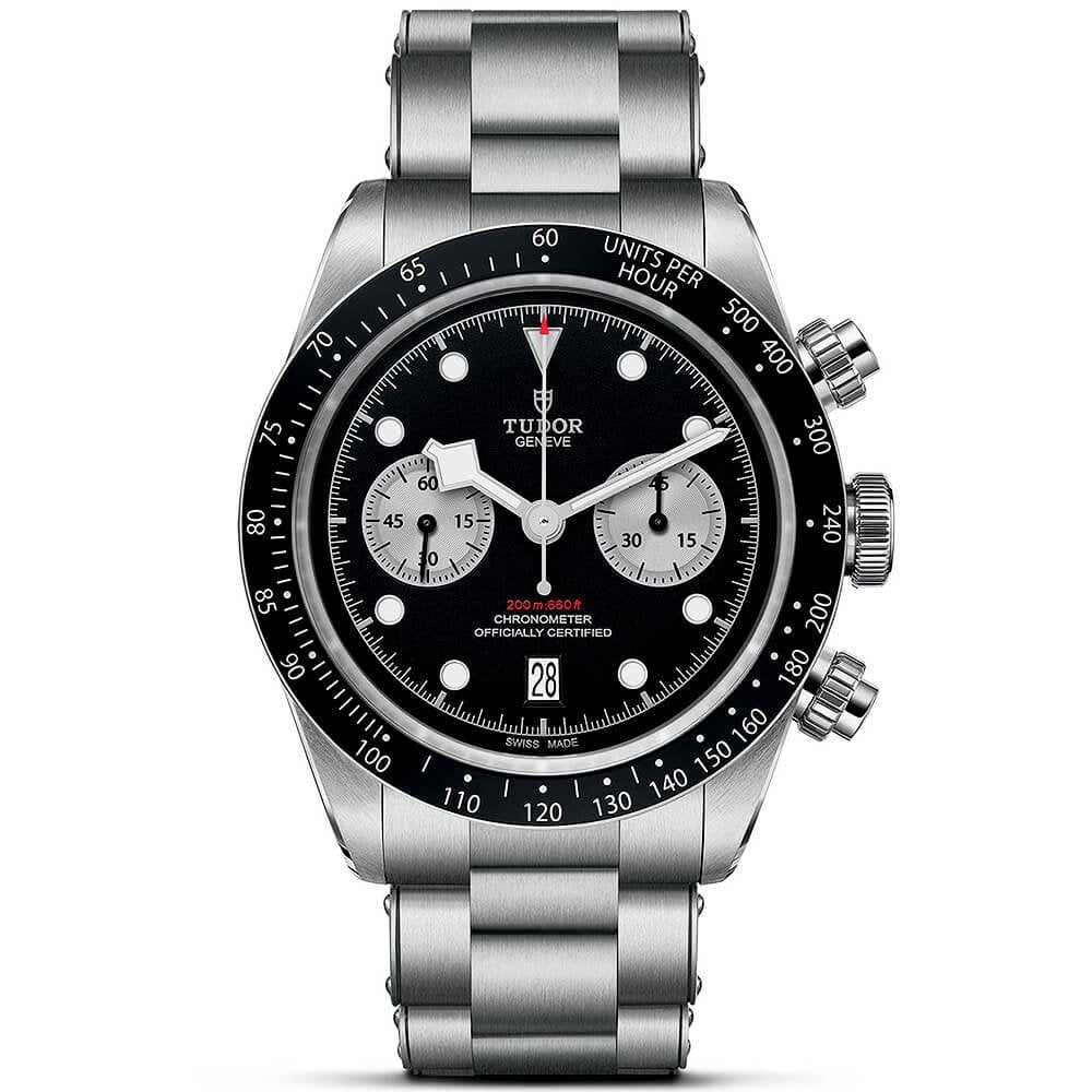 [Super Clone]Black Bay Chrono 41mm Black/Silver Dial Men's Automatic Bracelet Watch