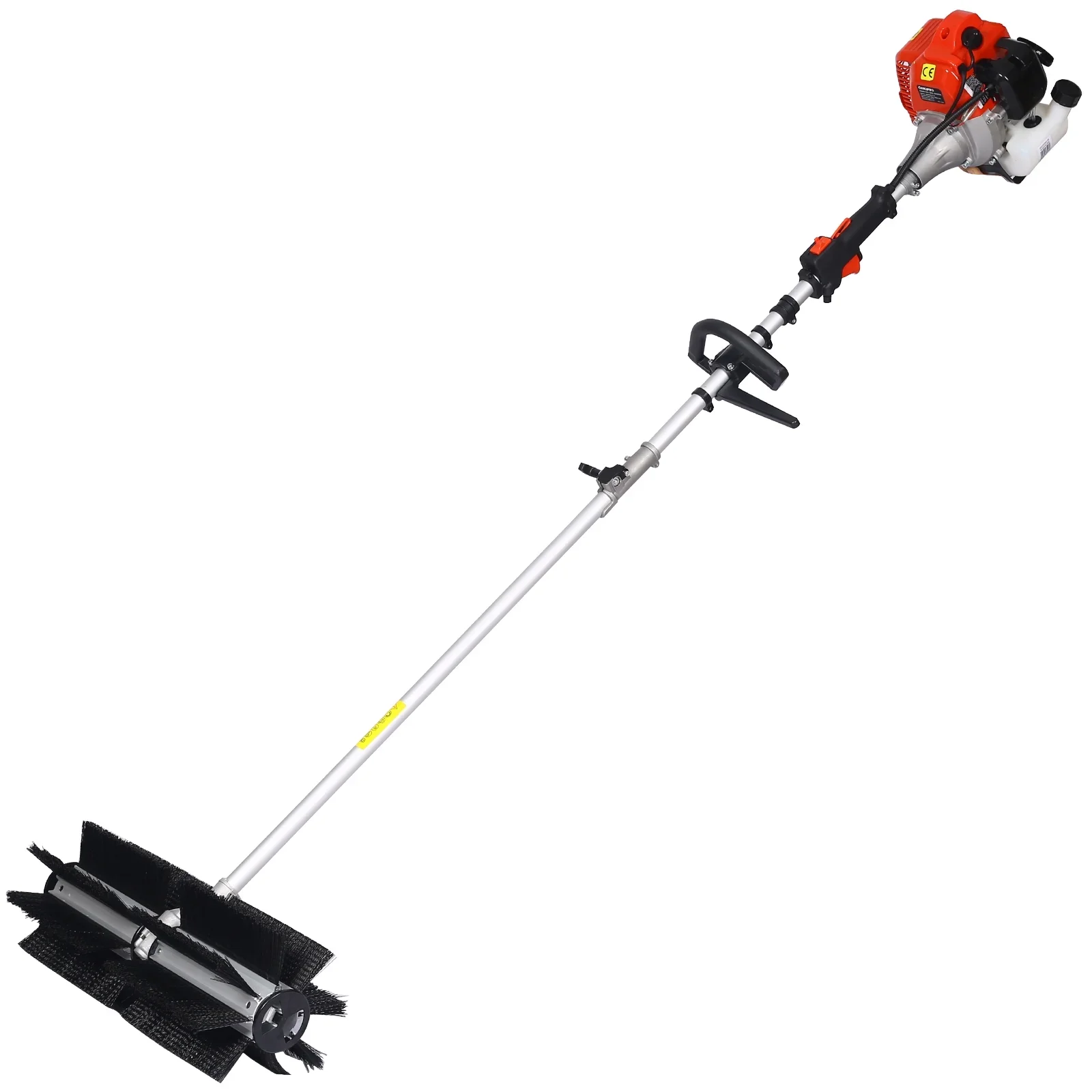 52CC 2-Stroke Broom Sweeper, Walk Behind Handheld Gas Powered Snow Sweeper, Brush Broom Sweeping Machine for Garden Lawn Yard Sidewalk Driveway Snow Cleaning, Broom Brush 24x9 EPA, D9025