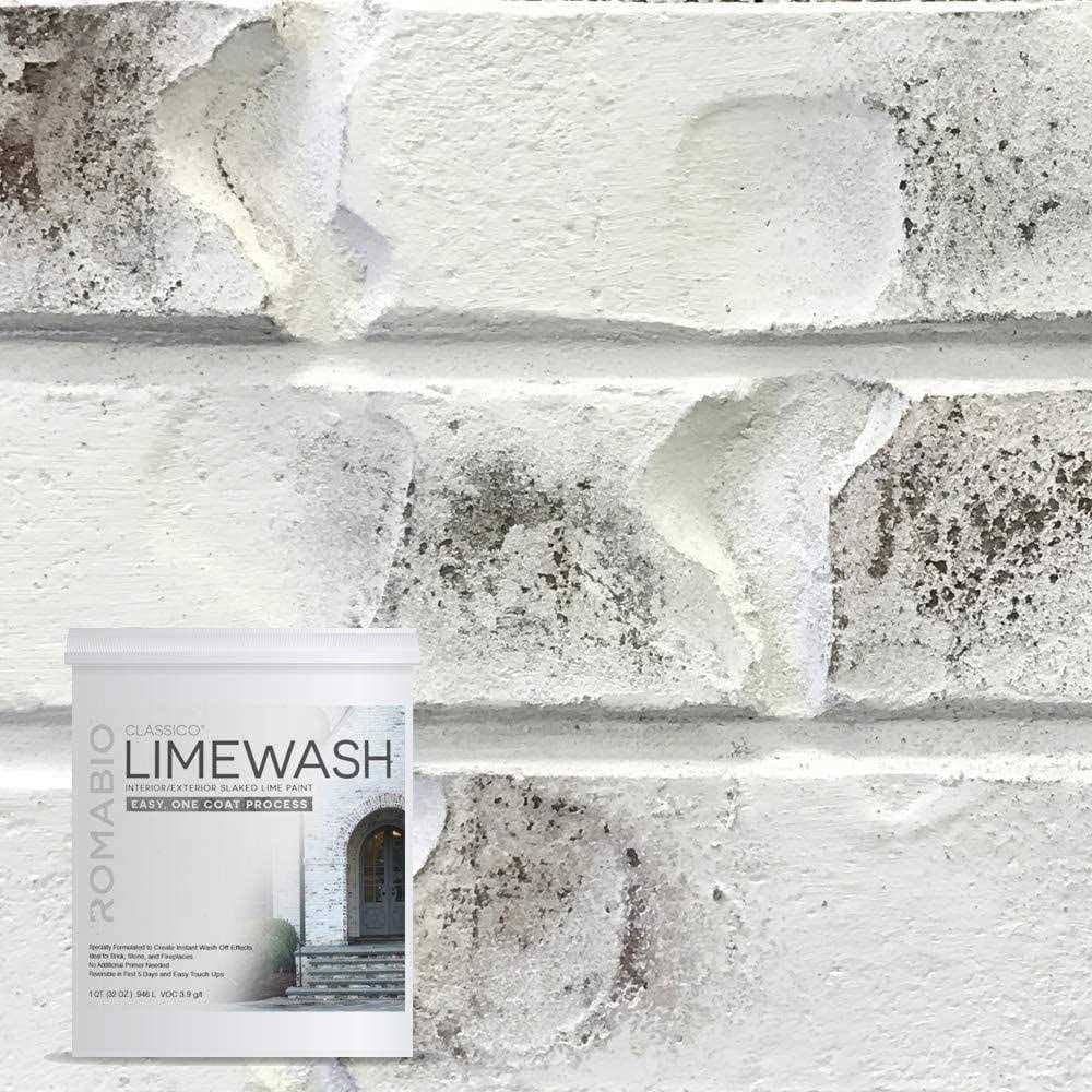ROMABIO 1 qt. Bianco White Limewash Interior/Exterior Paint