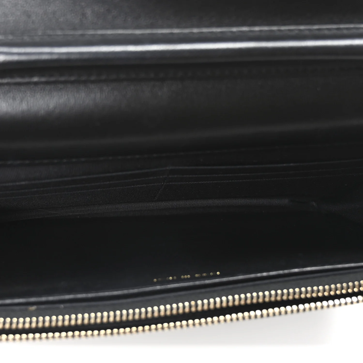Lambskin Quilted Golden Class Wallet on Chain WOC Black