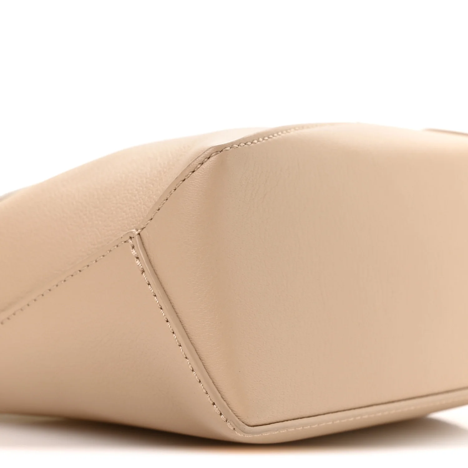 Calfskin Mini Puzzle Edge Bag Soft White Paper Craft