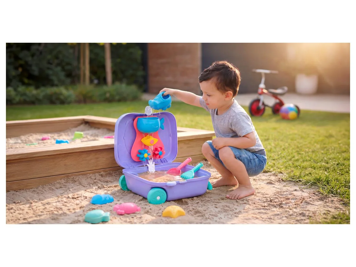 lupilu Valise  roulettes avec jouets de plage