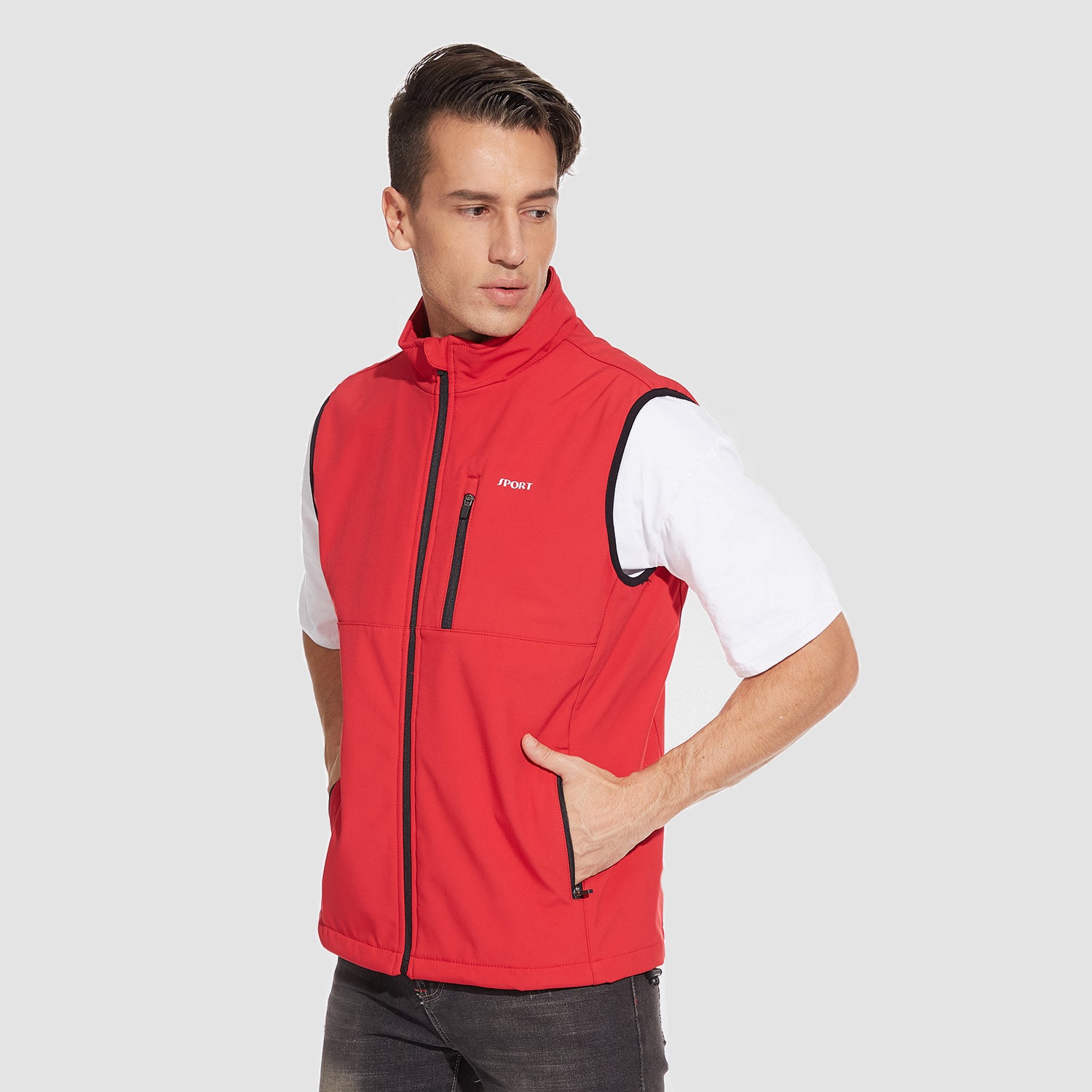 Gilet léger pour homme, coupe-vent, sans manches, idéal pour la randonnée, le camping, la pêche et la photographie en extérieur, avec poches zippées.