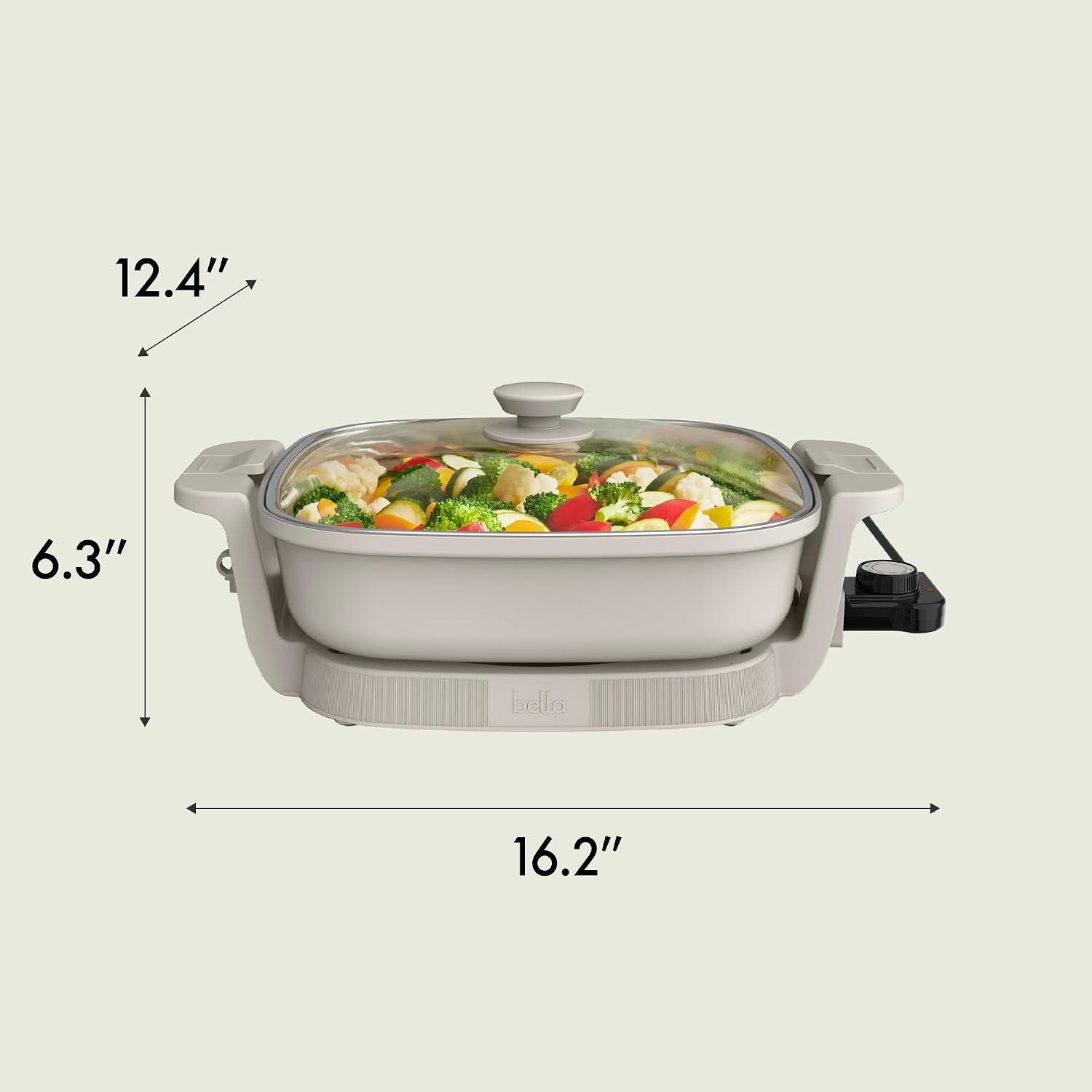 bella Fits-Anywhere™ SAUTE Make & Take Skillet, Non-Toxic, Ceramic, Oatmilk