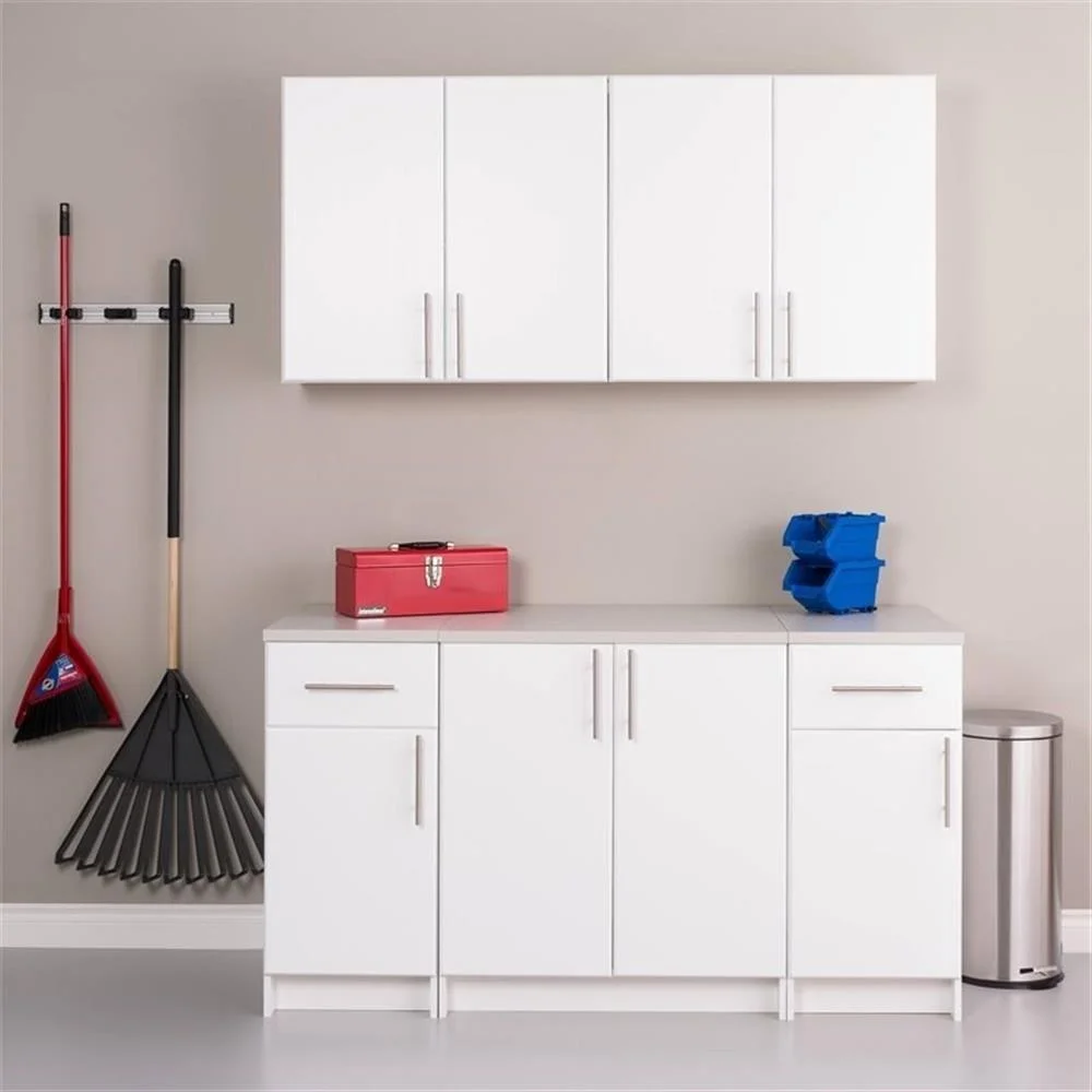 2 Piece Wood Wall Cabinet Set in White(White) Image 8