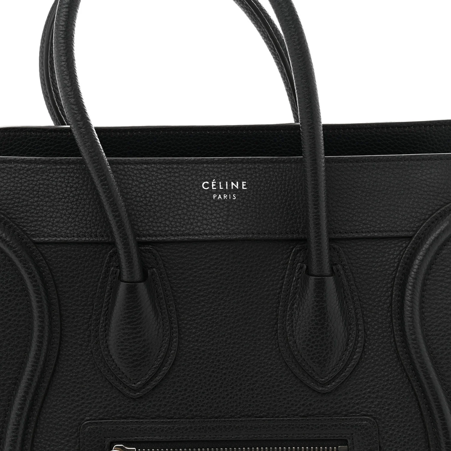 Drummed Calfskin Micro Luggage Black