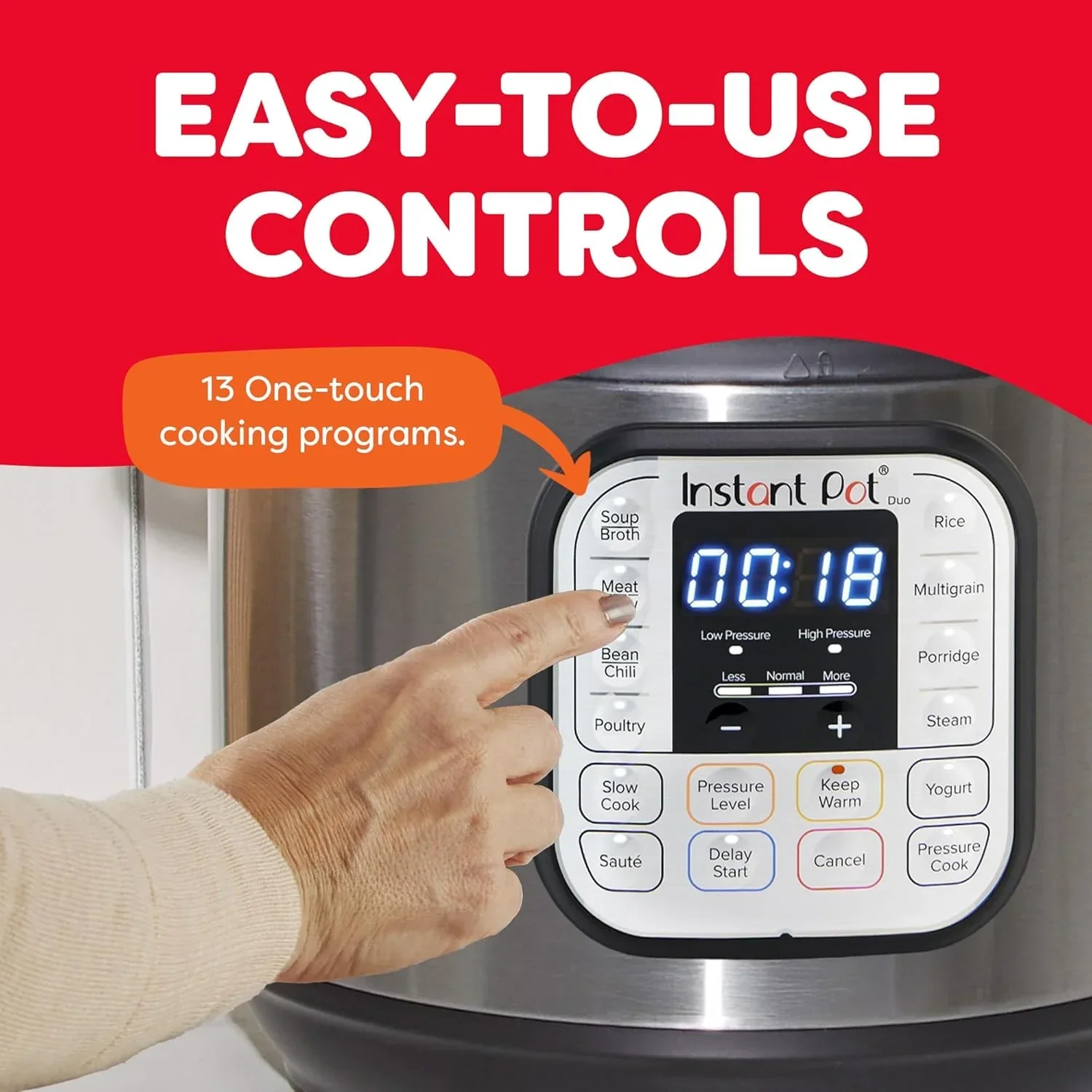 Instant Pot Duo 7 en 1 Autocuiseur électrique, mijoteuse, cuiseur à riz, cuiseur vapeur, sauteuse