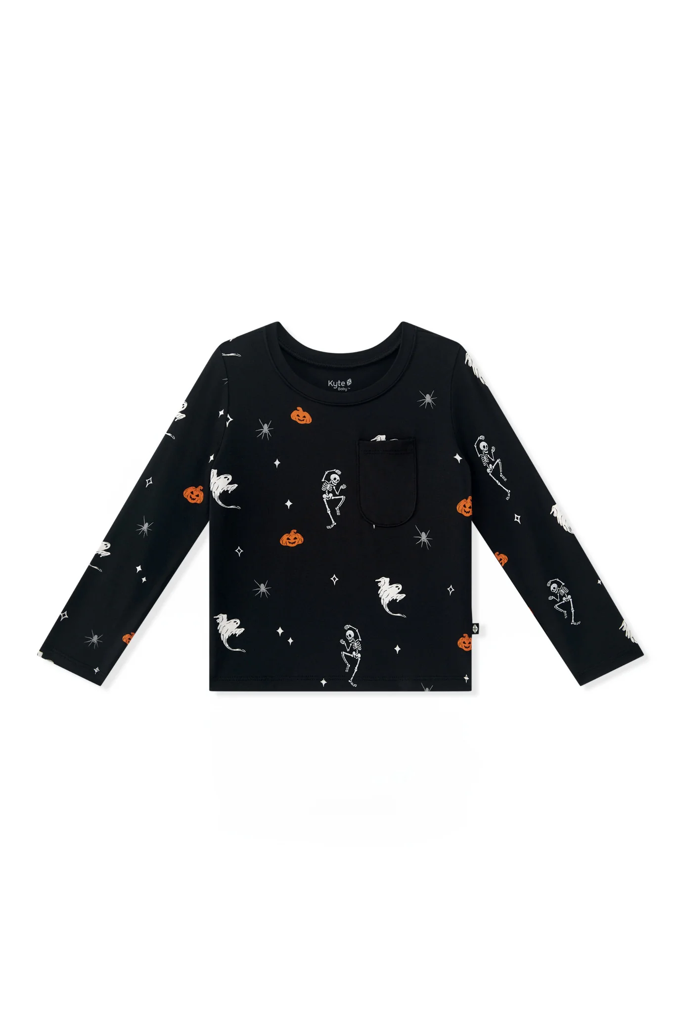 Long Sleeve Toddler Crew Neck Tee in Halloween Friends