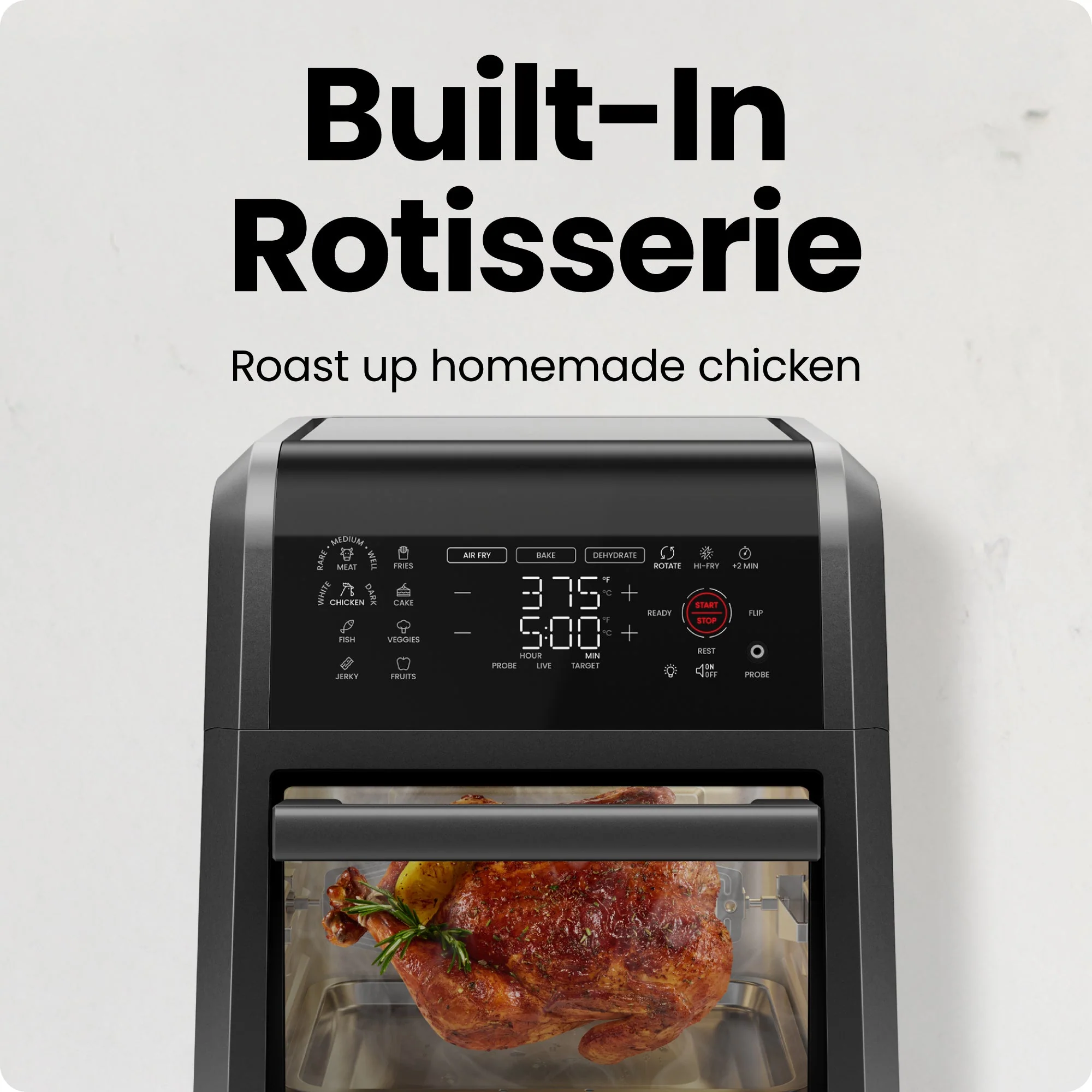 Multifunctional Digital Air Fryer w/ Integrated Smart Thermometer - 12 Quart