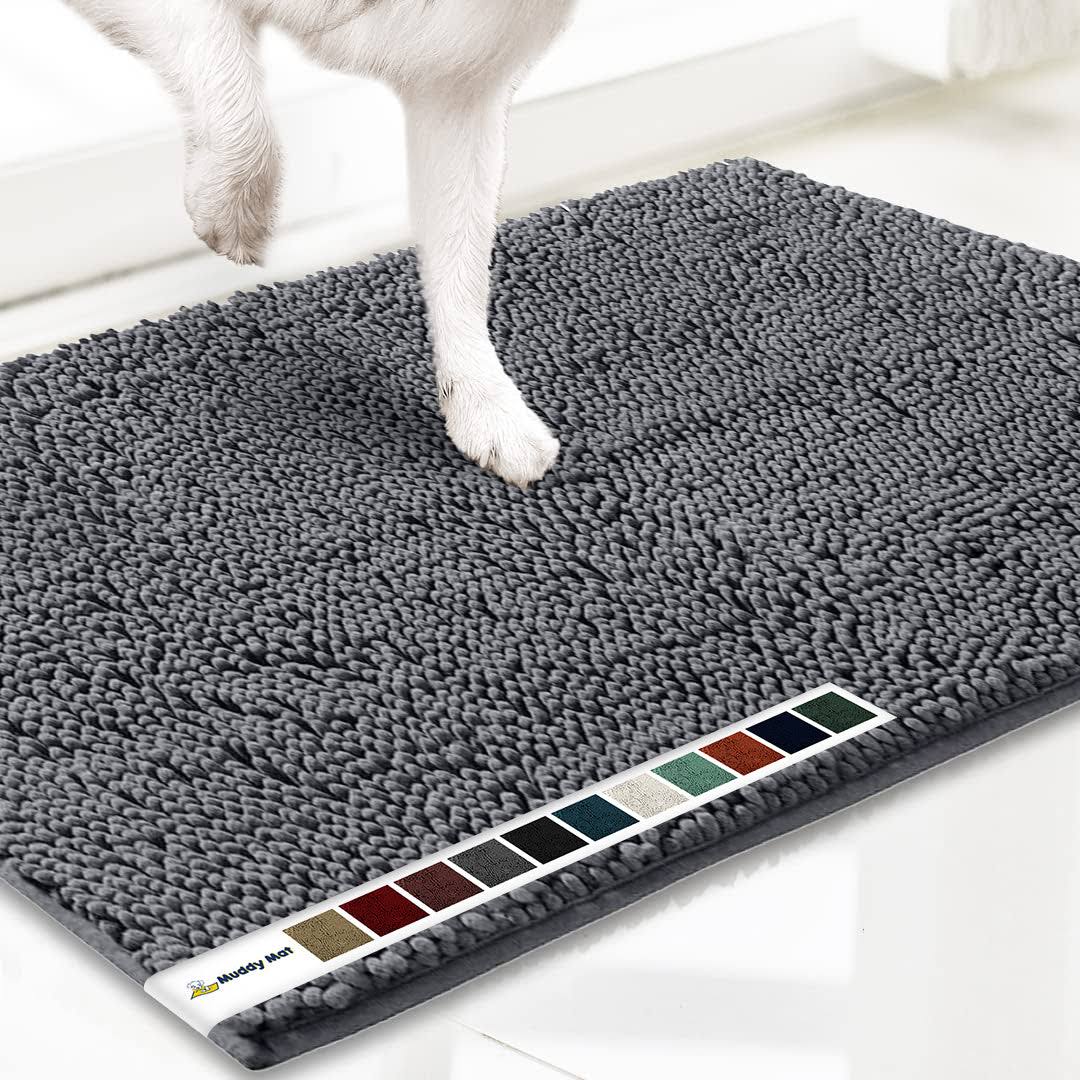 Muddy Mat As-seen-on-tv Highly Absorbent Microfiber Door Mat and Pet Rug, Non Slip Thick Washable Area and Bath Mat Soft Chenill