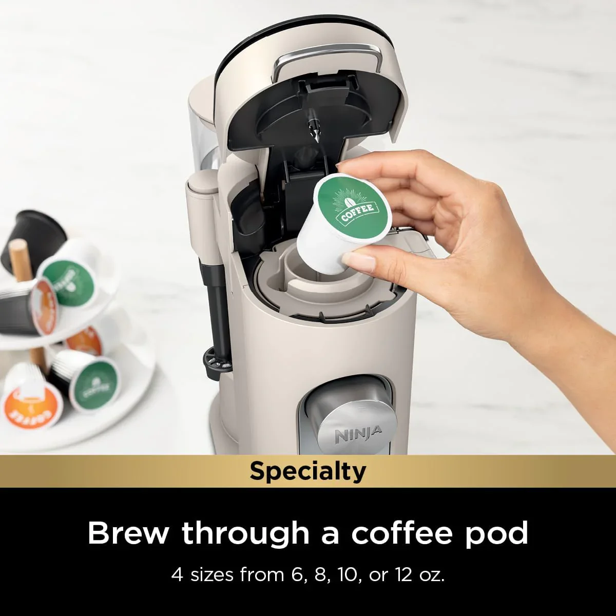 Cafetière Ninja à dosettes individuelles, compatible K-Cup, 4 méthodes d'infusion