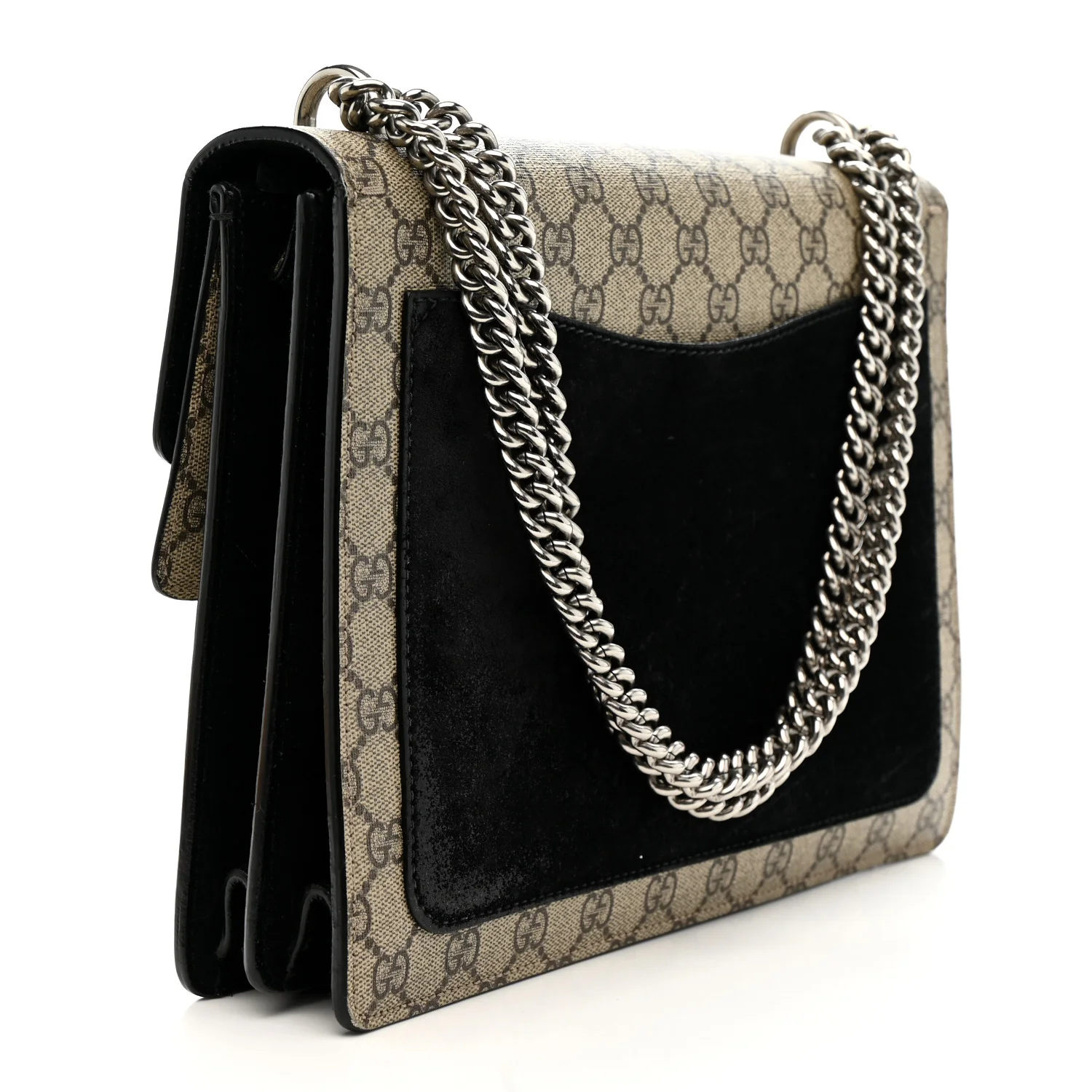 GG Supreme Monogram Medium Dionysus Shoulder Bag Black