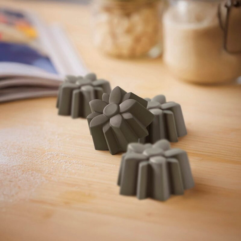 Muffinsform blomst for 6 muffins silikon latte