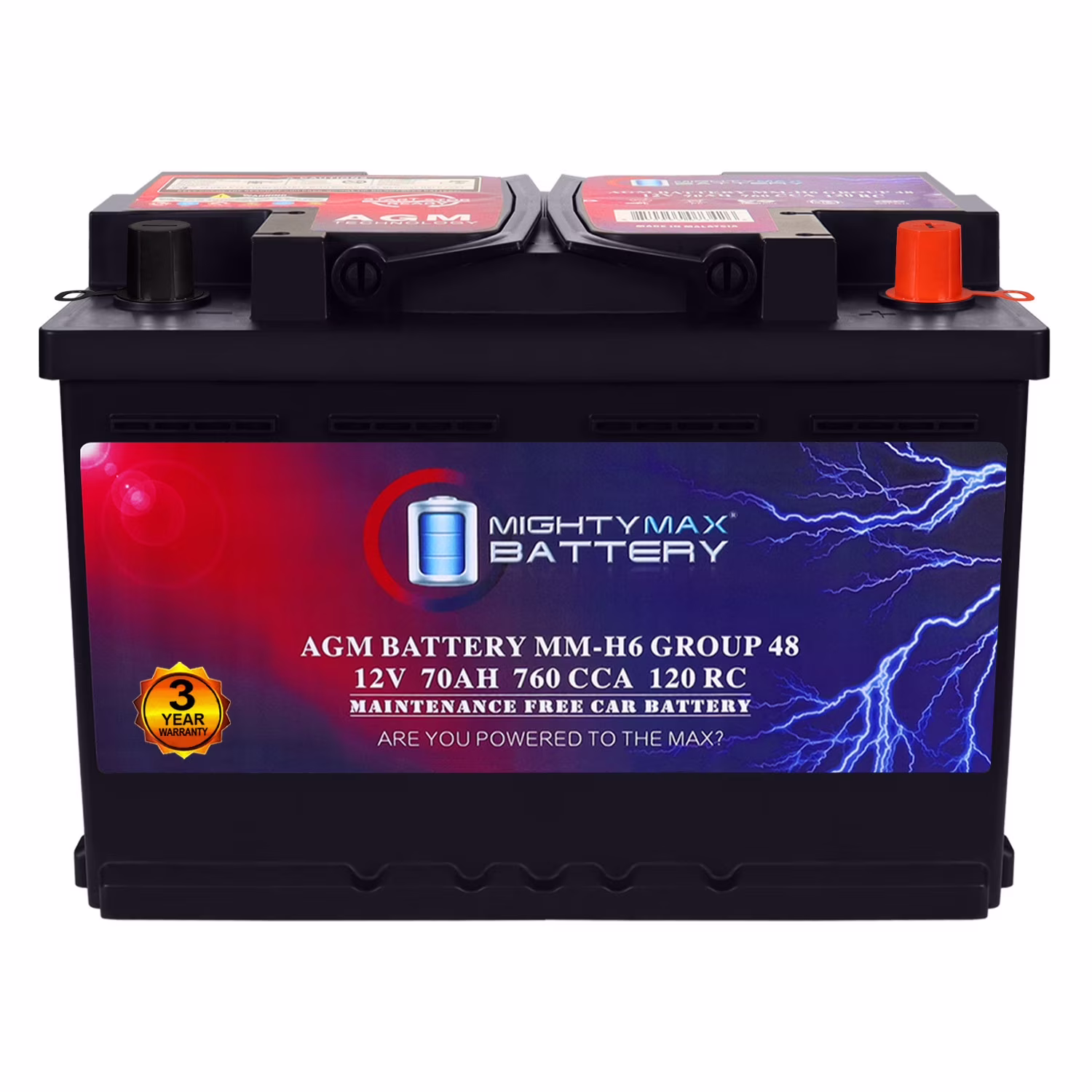 MM-H5 Start and Stop Car BCI Group Size 47 12V 60 AH, 100RC, 680 CCA Rechargeable AGM Car Battery(47) - Image 7